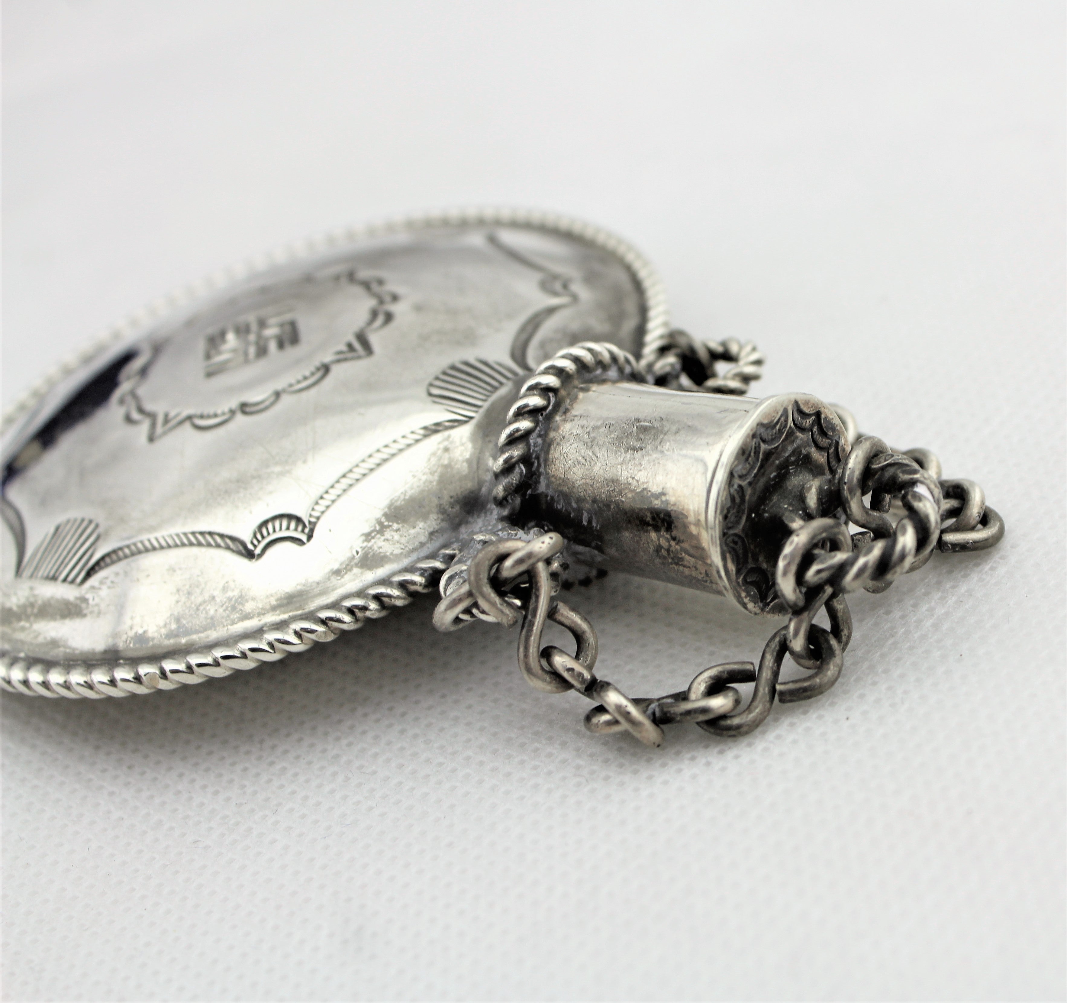 1930s Silver Tobacco Flask