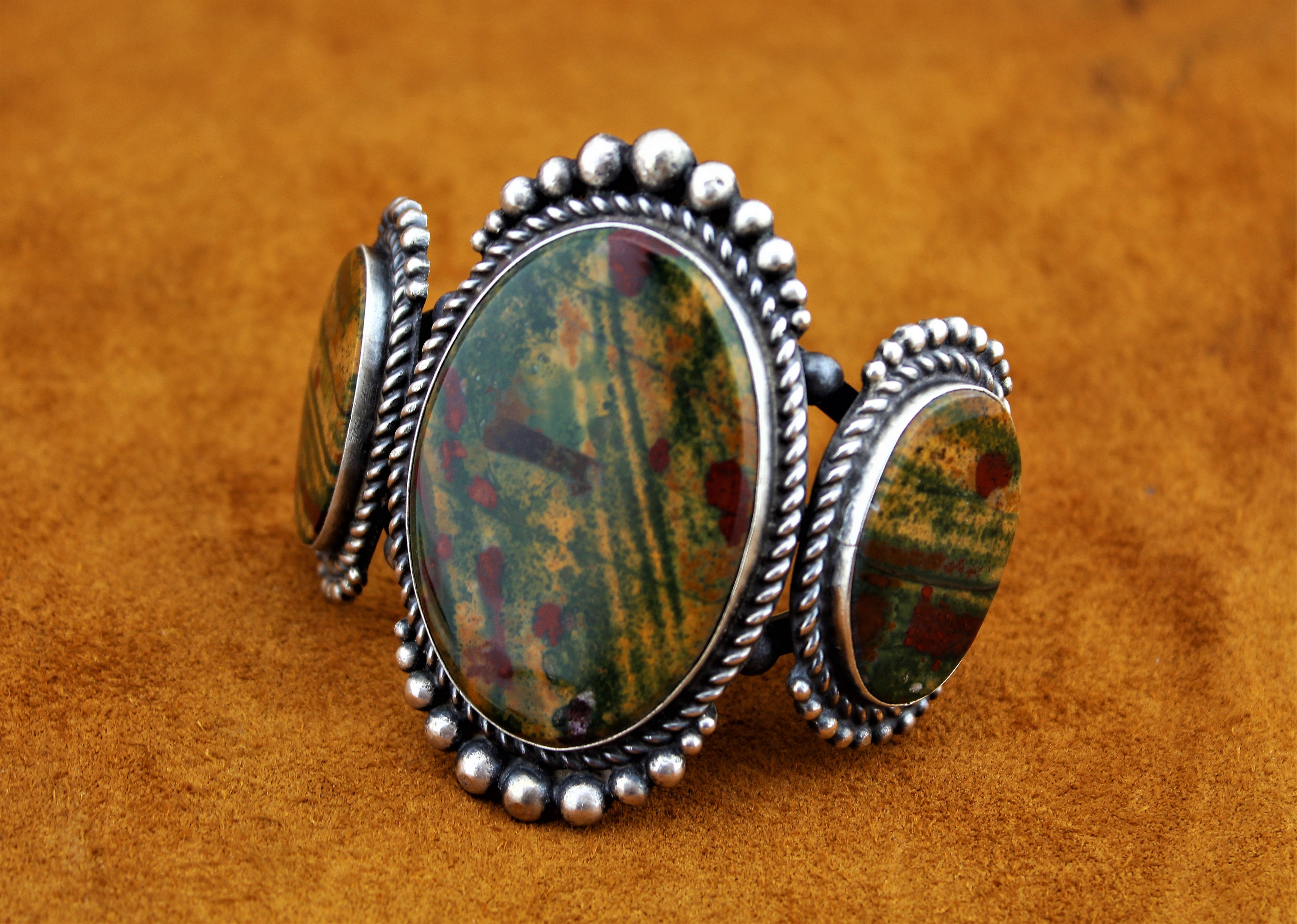 Sam Edsitty Bloodstone Sterling Bracelet