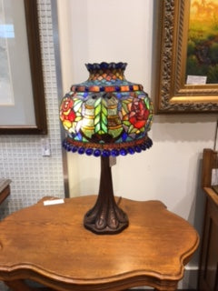 Vintage Tiffany Style Leaded Glass Lamp