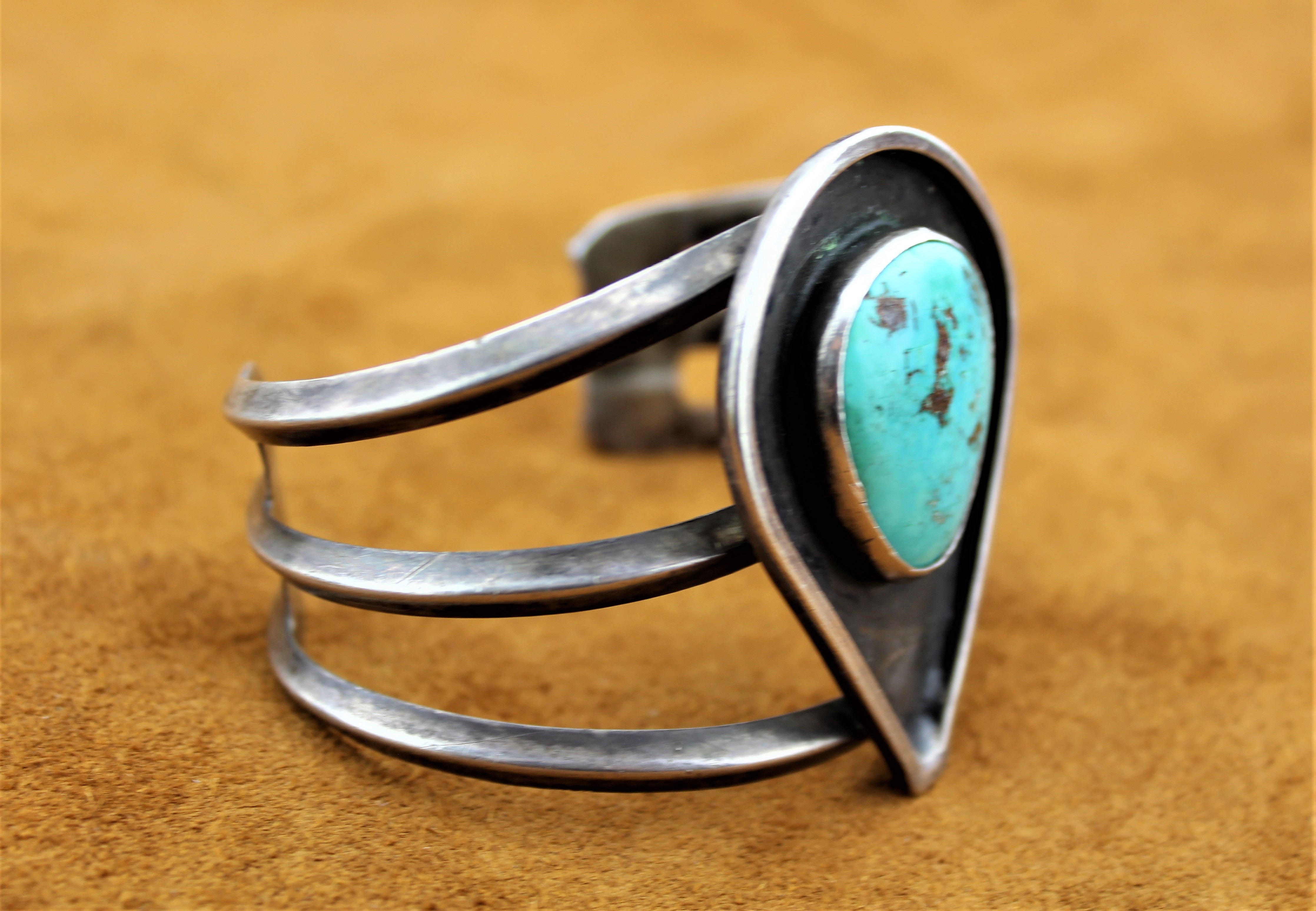 Vintage Sterling Silver Turquoise Bracelet