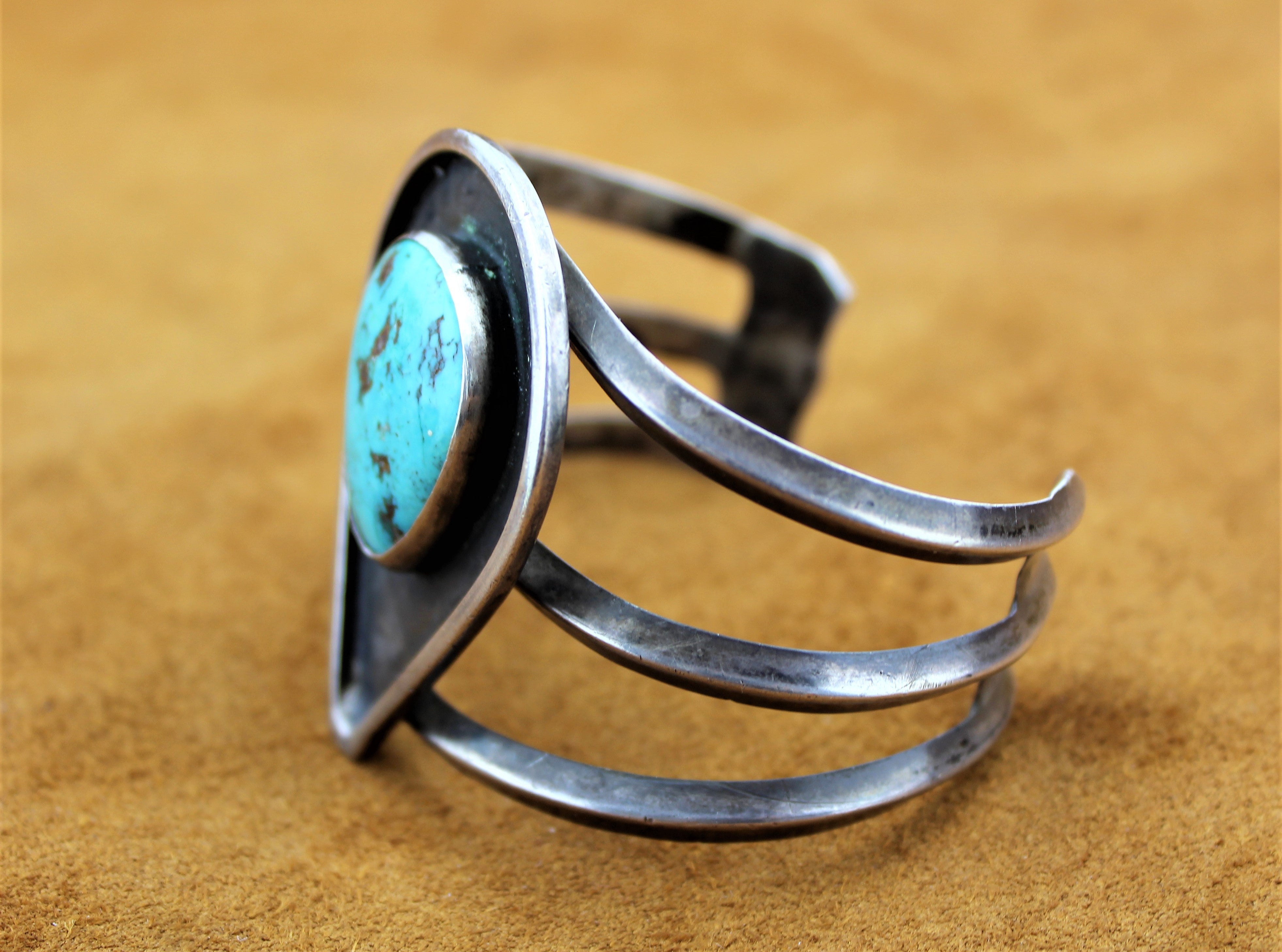 Vintage Sterling Silver Turquoise Bracelet