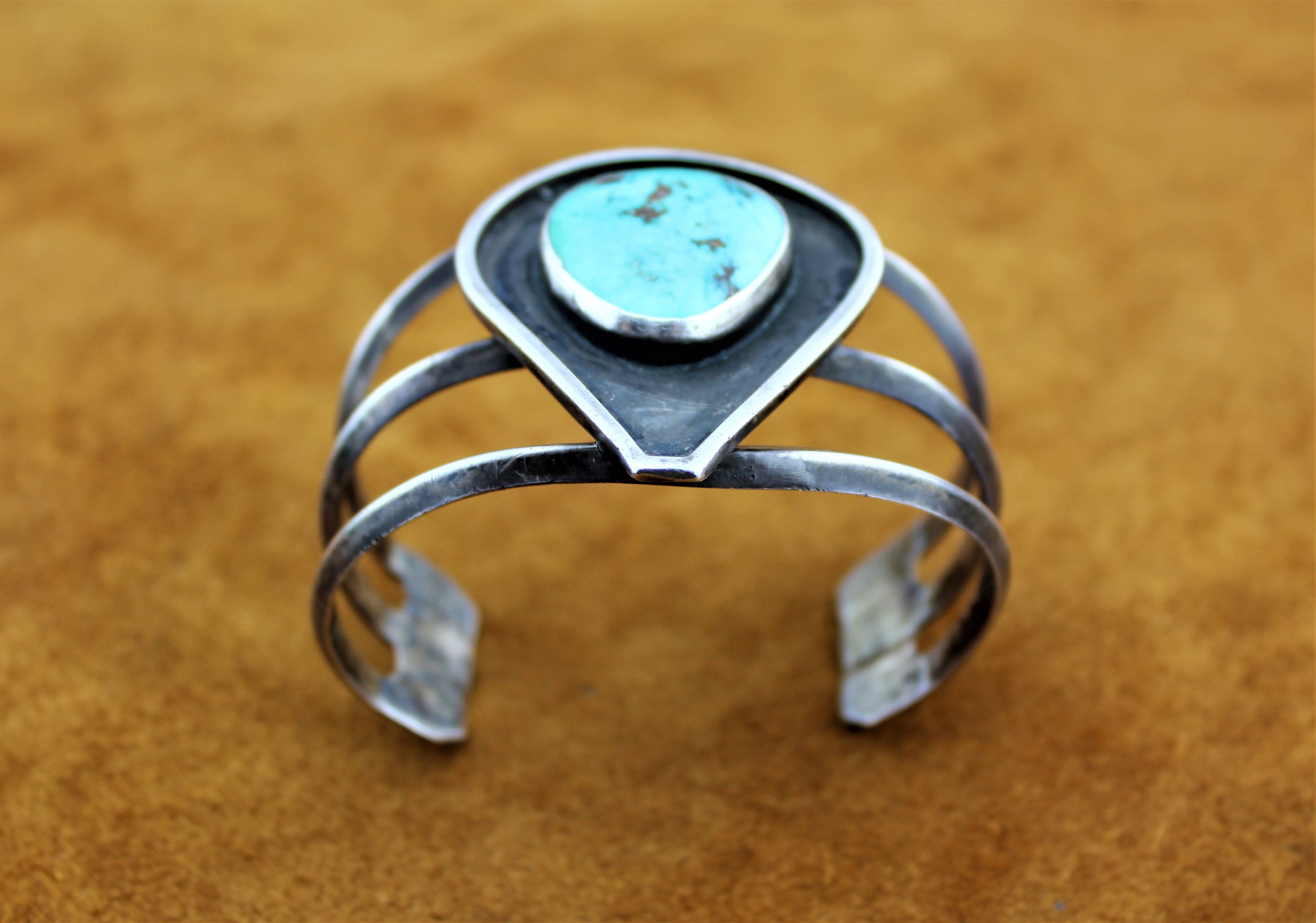 Vintage Sterling Silver Turquoise Bracelet