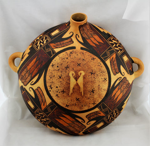 Large Polychrome Hopi Canteen
