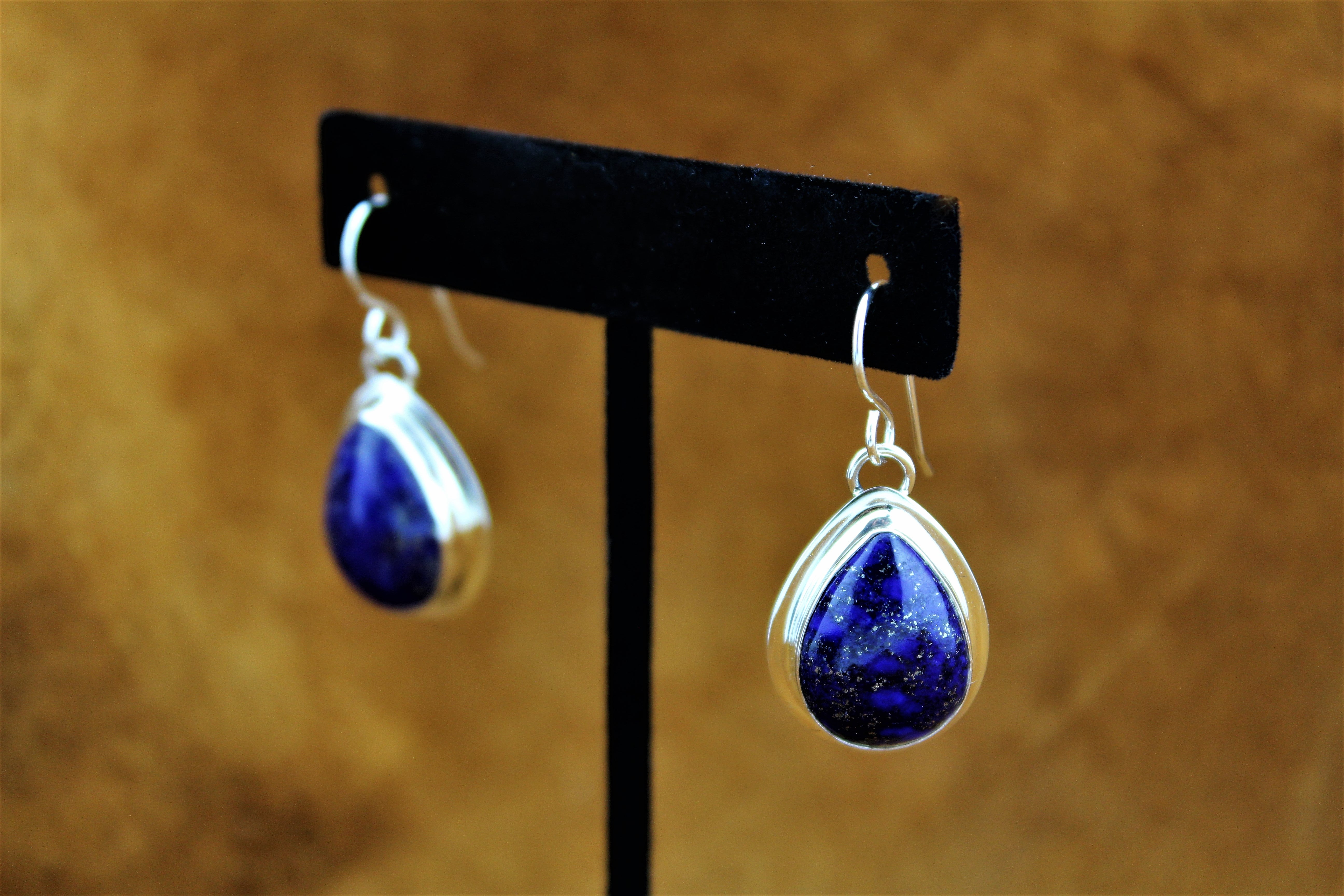 Marita Jackson Sterling Lapis Earrings