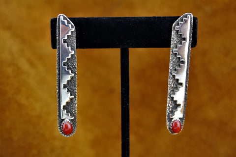 Marita Jackson Coral Silver Earrings