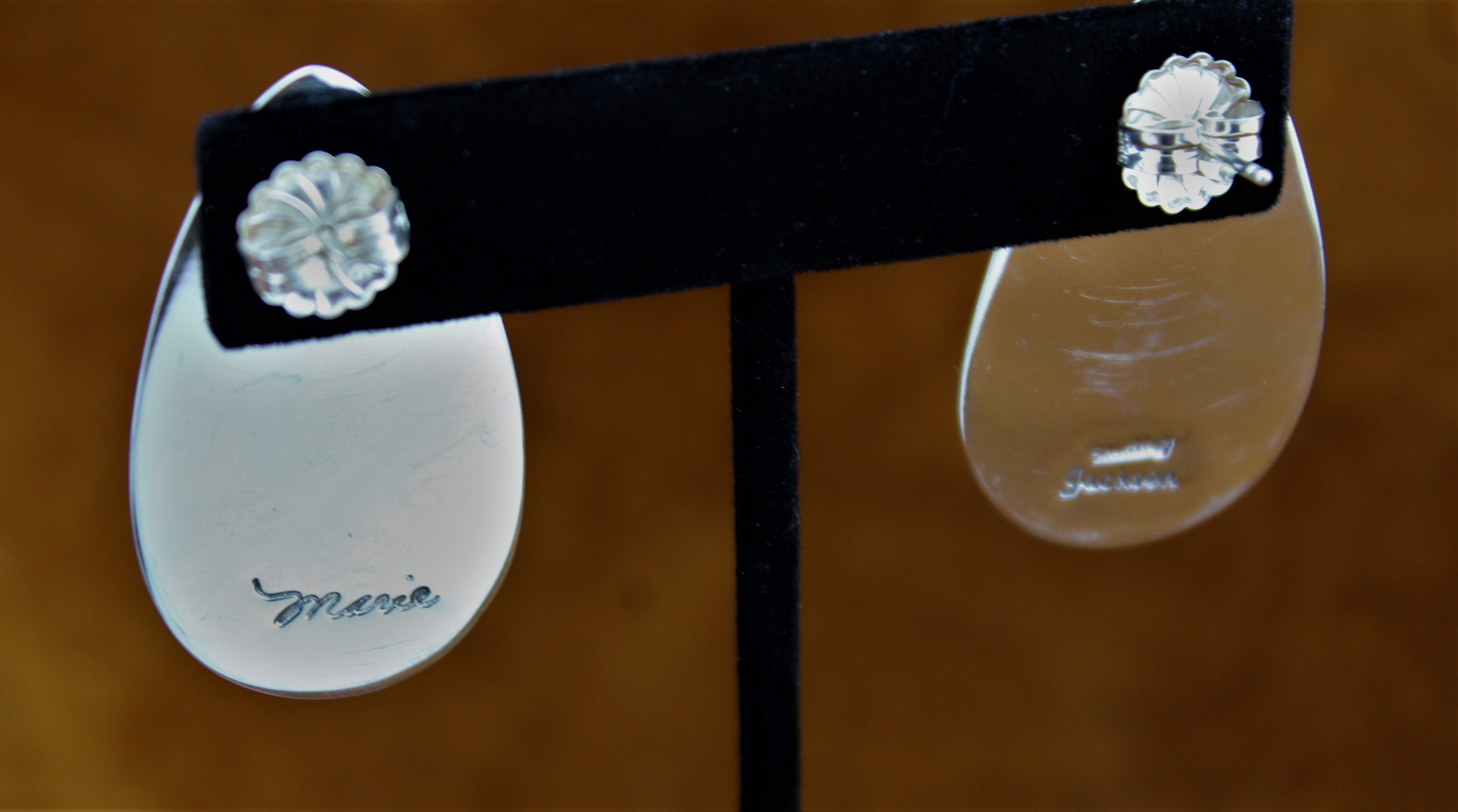 Marita Jackson Sterling Bumblee Jasper Earrings