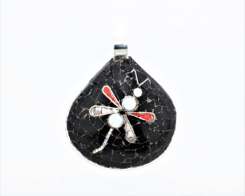 Santo Domingo Dragonfly Shell Mosaic Inlay Necklace