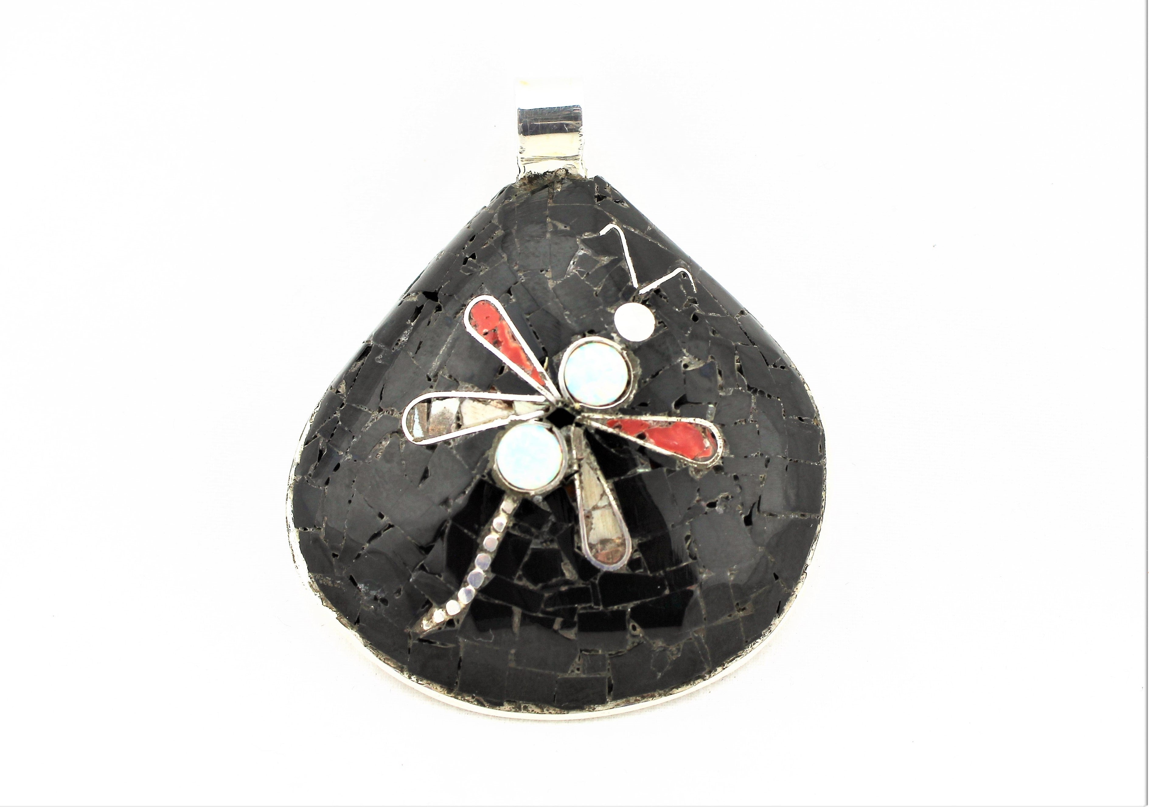 Santo Domingo Dragonfly Shell Mosaic Inlay Necklace