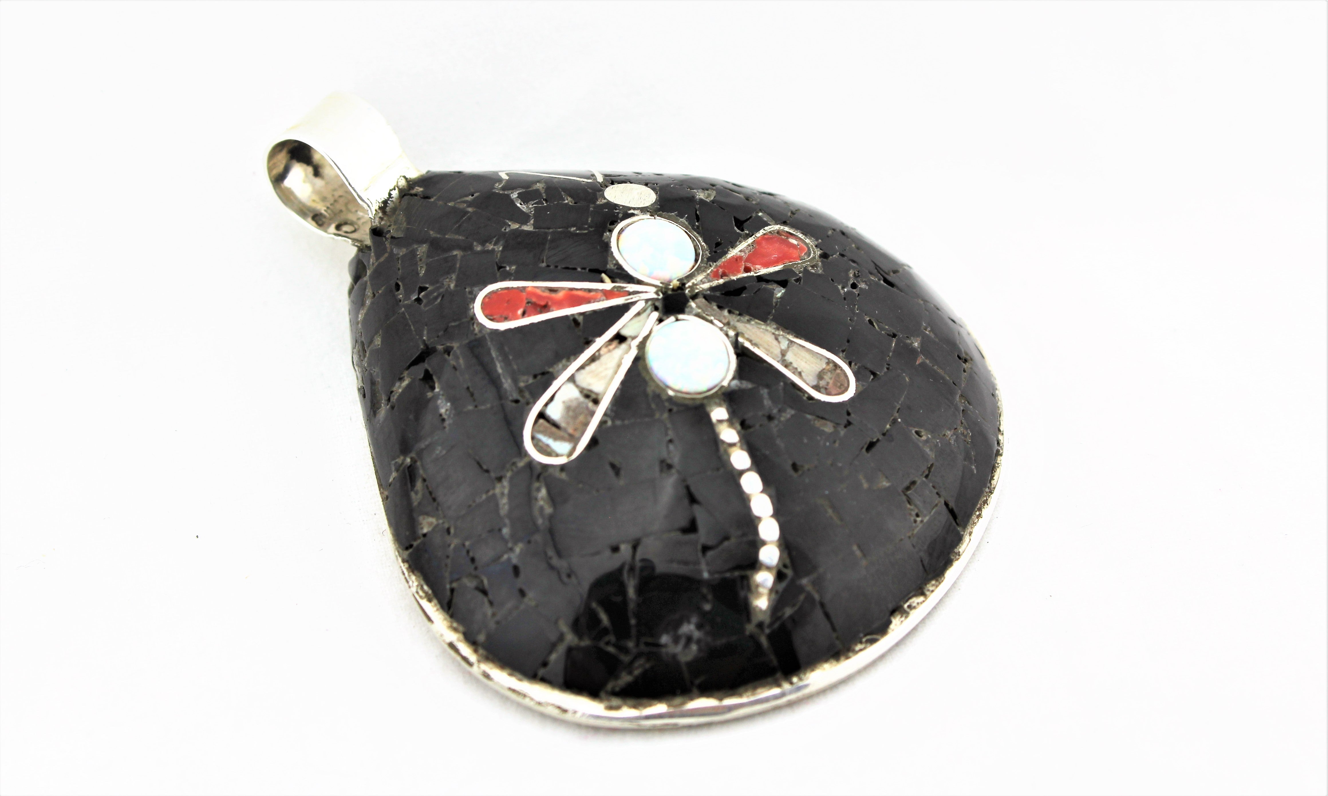 Santo Domingo Dragonfly Shell Mosaic Inlay Necklace