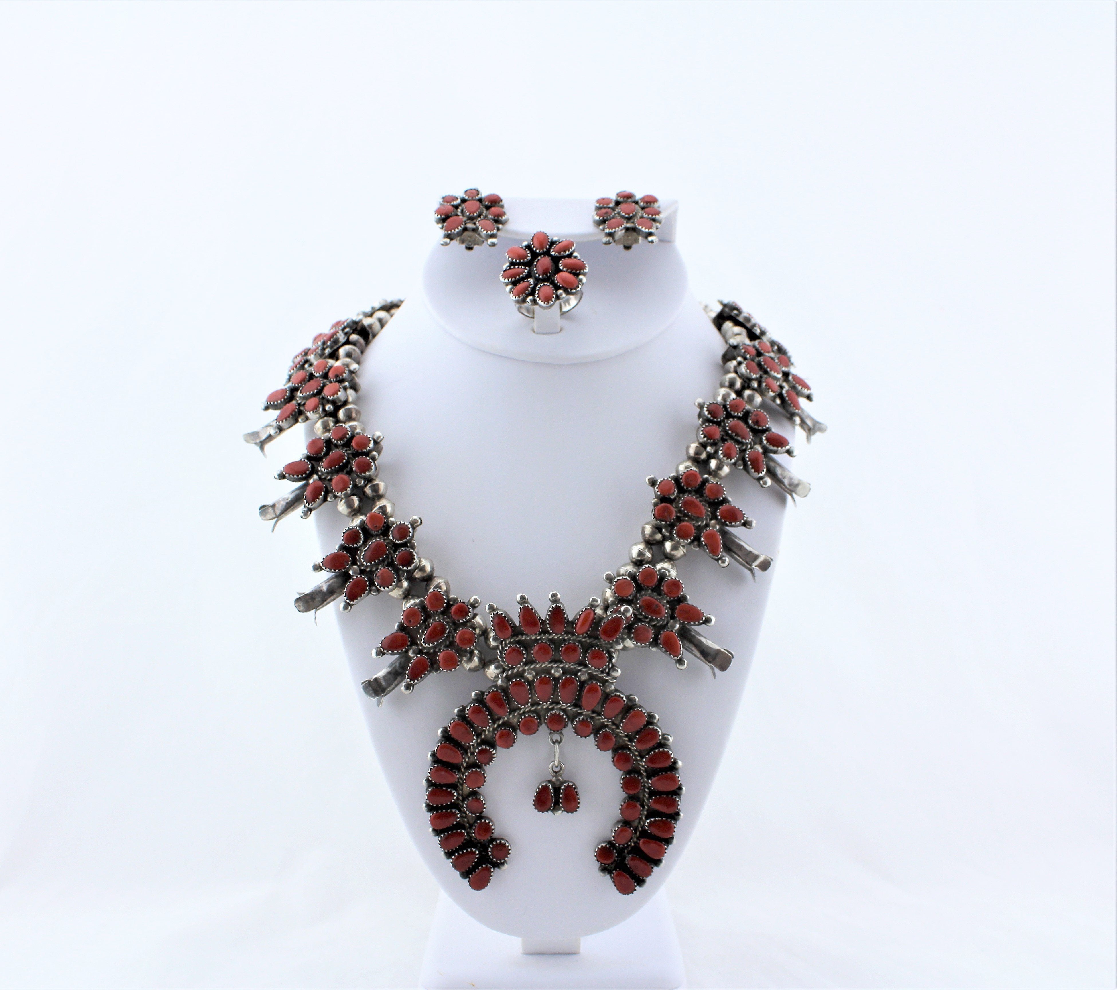 Zuni Coral Jewelry Suite