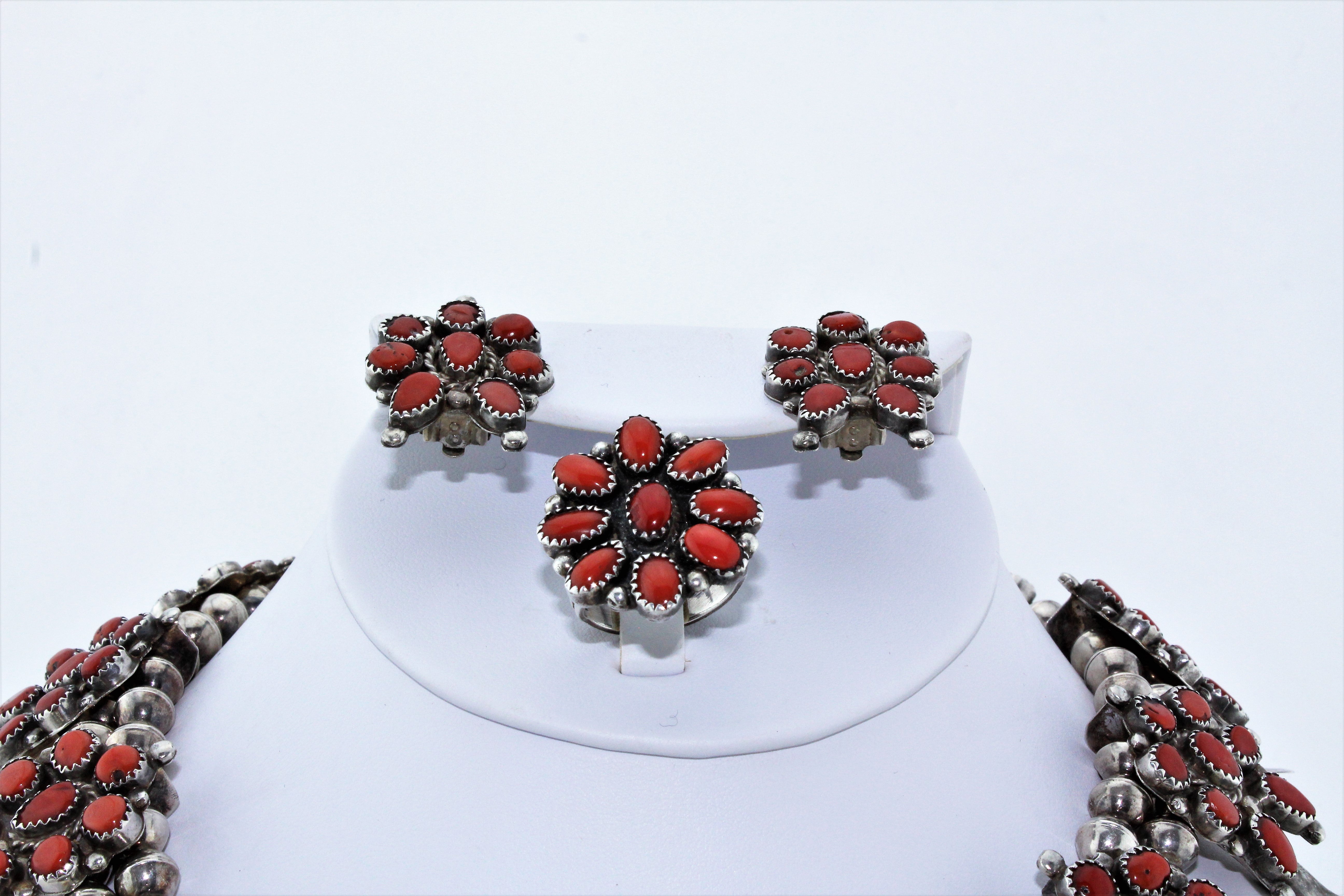 Zuni Coral Jewelry Suite