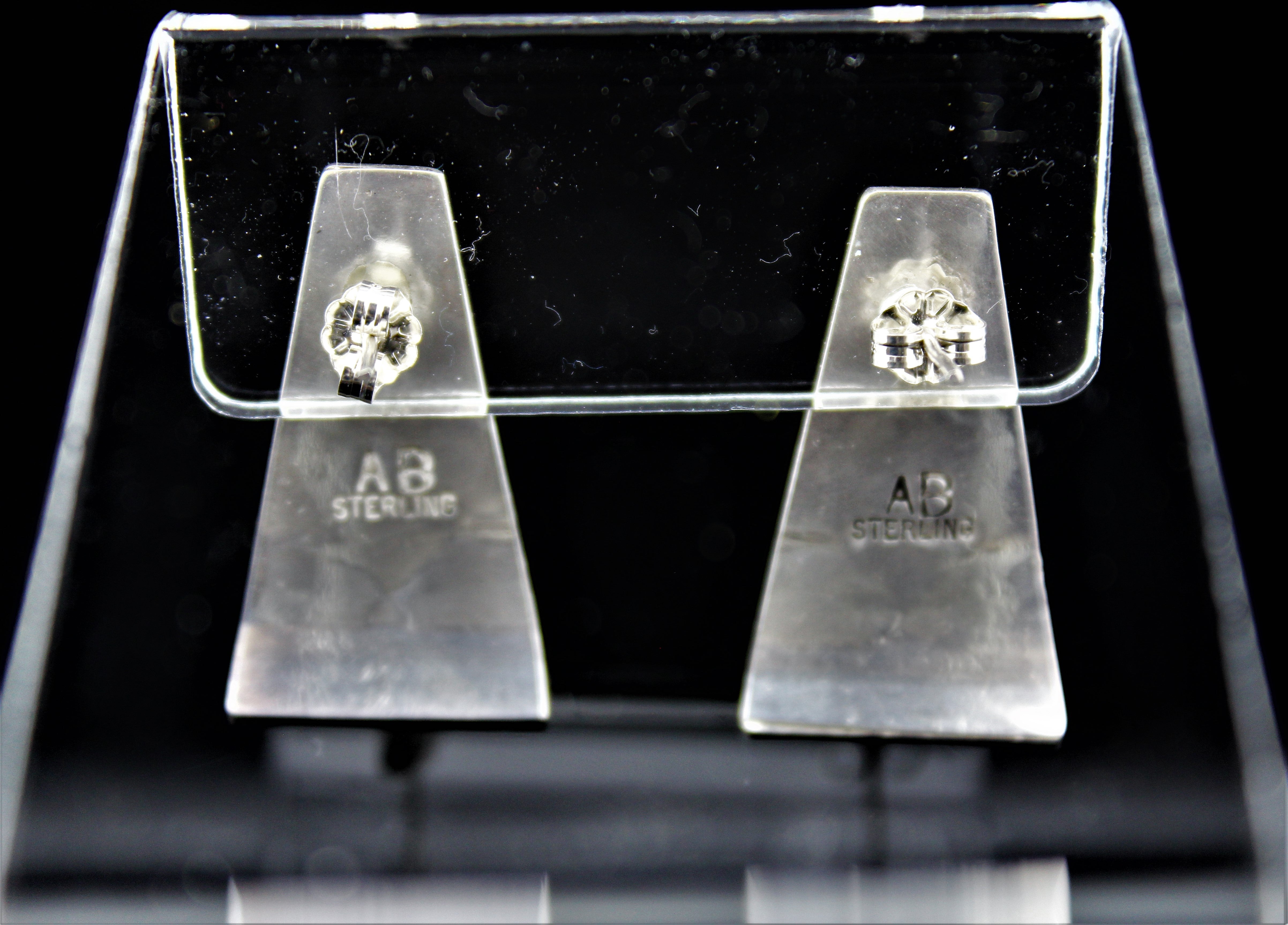 Navajo Sterling Silver Overlay Earrings