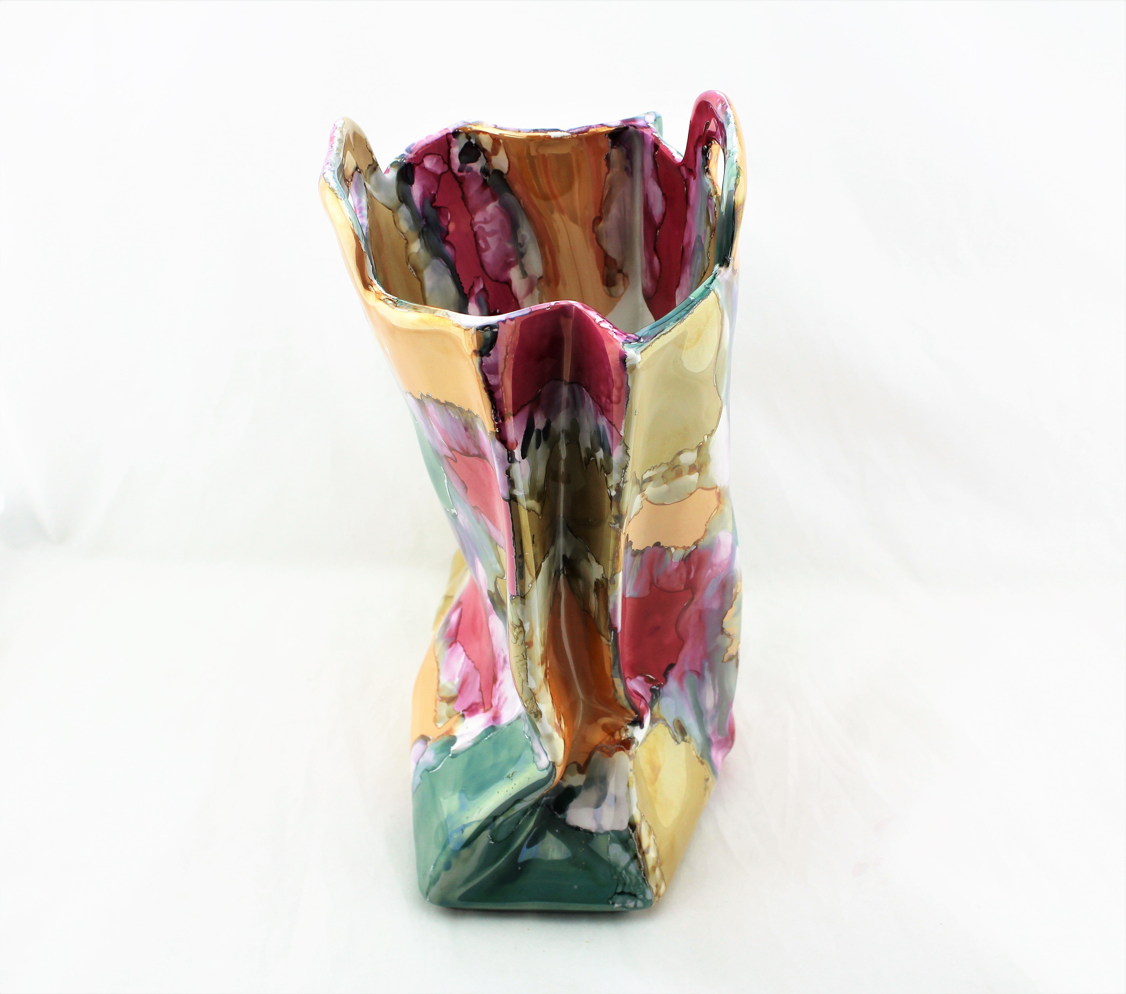 Italian Porcelain Handbag Vase