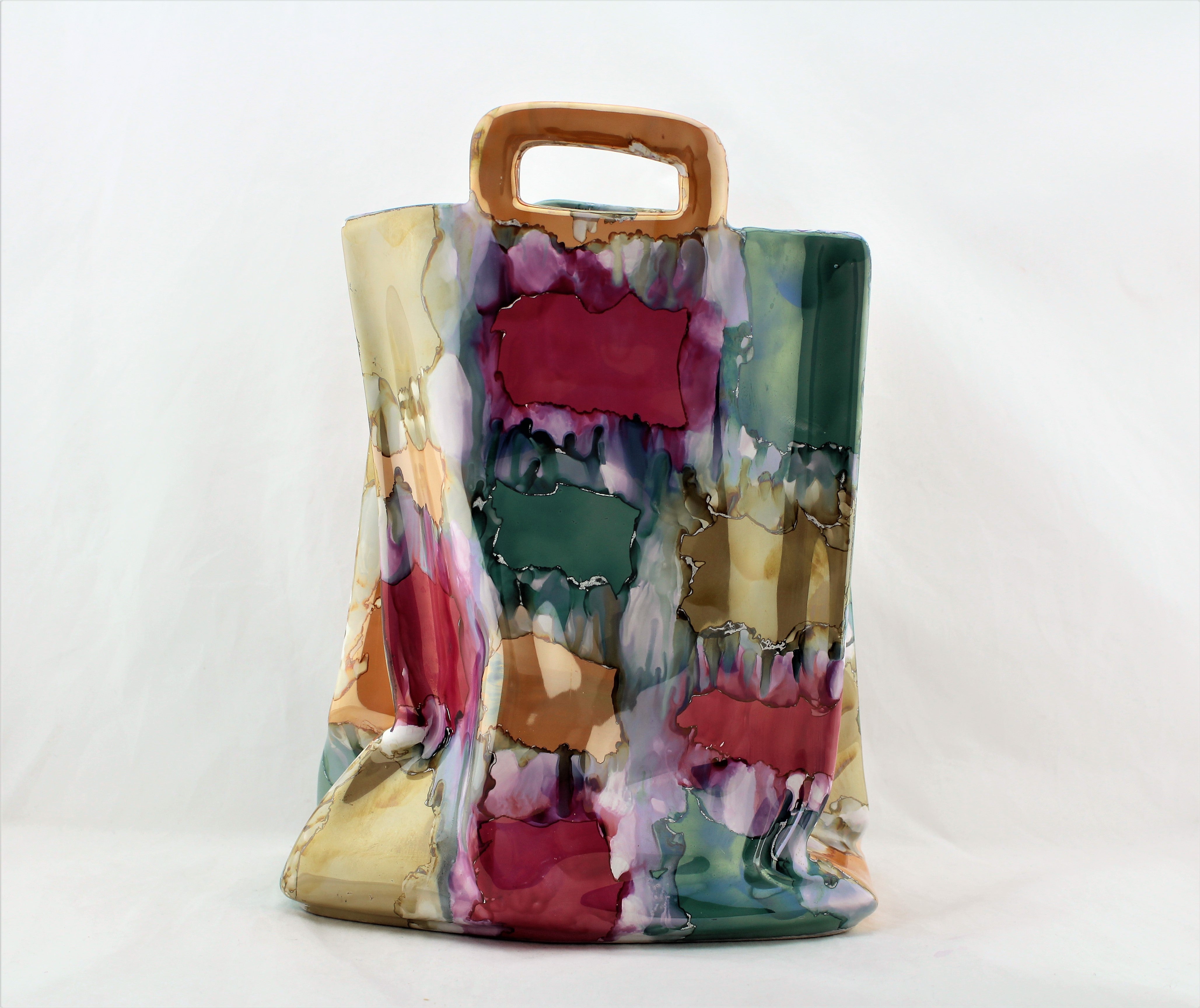 Italian Porcelain Handbag Vase