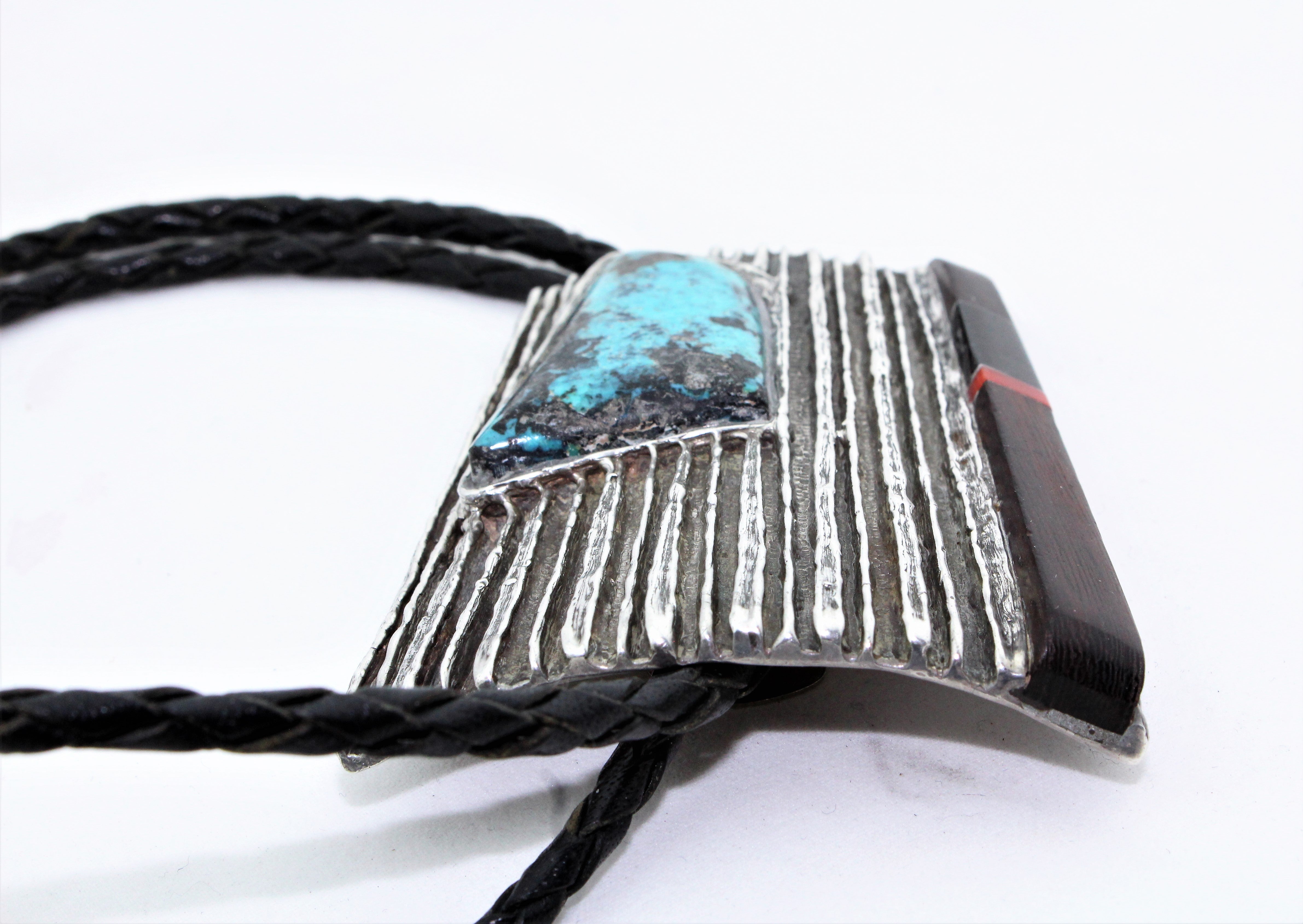 Navajo Cast-work Sterling Silver Bolo Tie