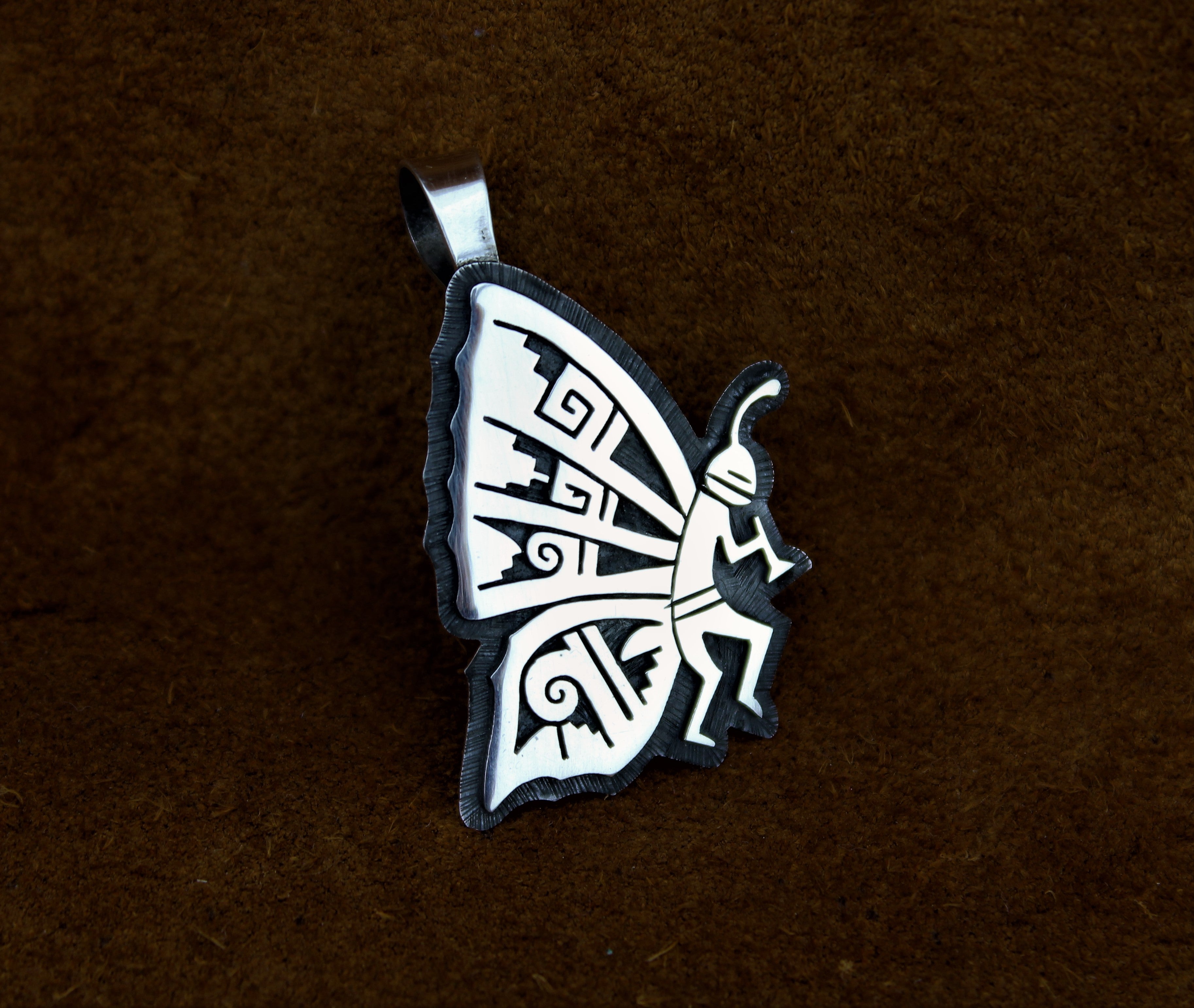 Berra Tawahongva Butterfly Kokopelli Pendant