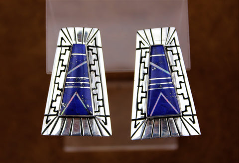 Abraham Begay Lapis Earrings