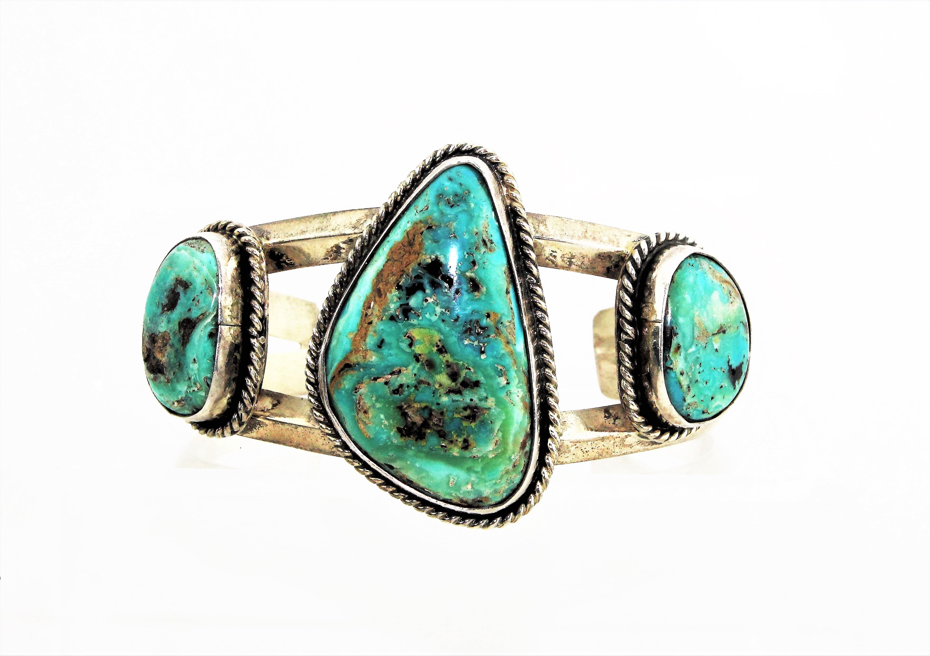 Native American Sterling Silver Turquoise Bracelet