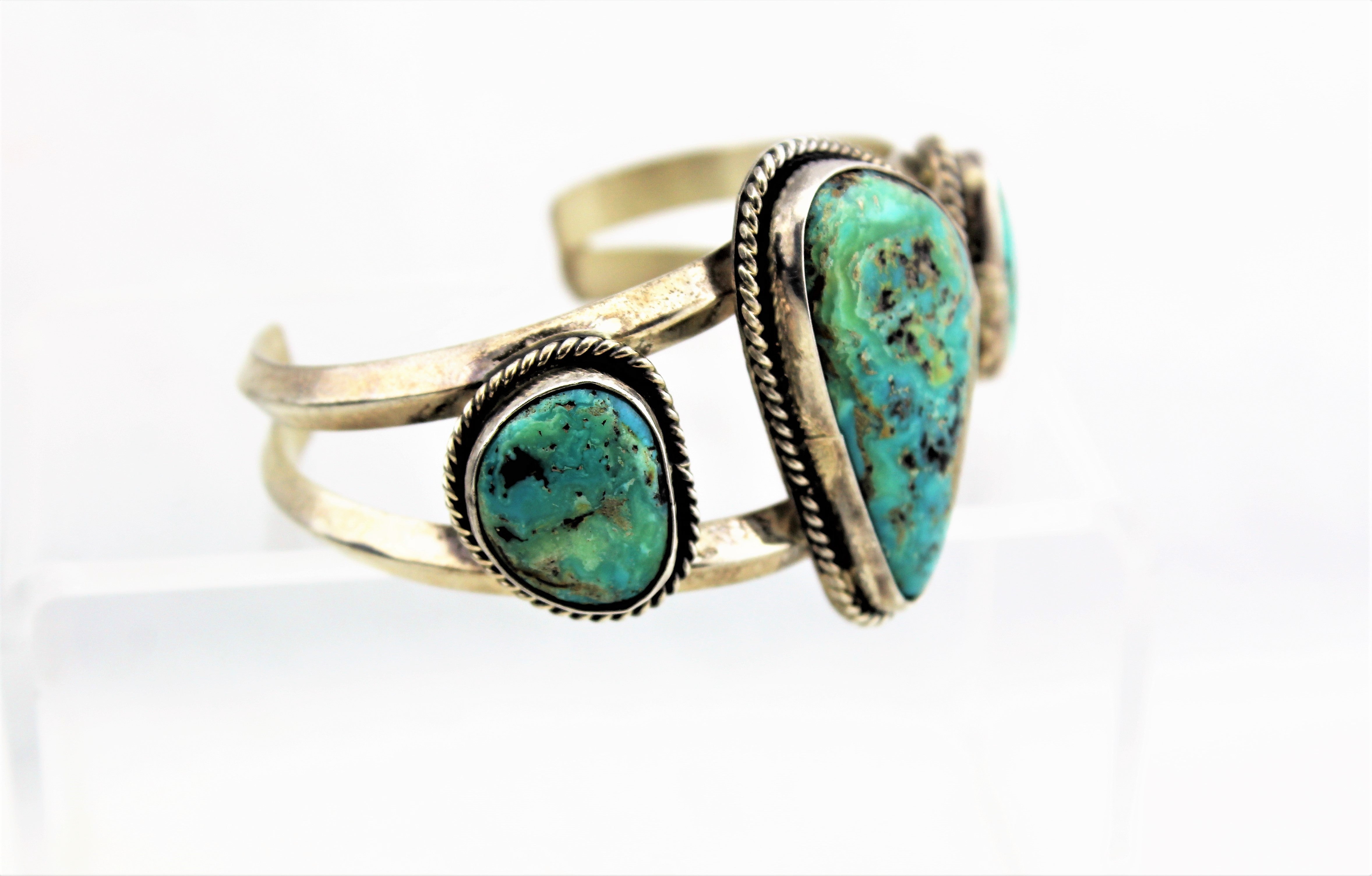 Native American Sterling Silver Turquoise Bracelet