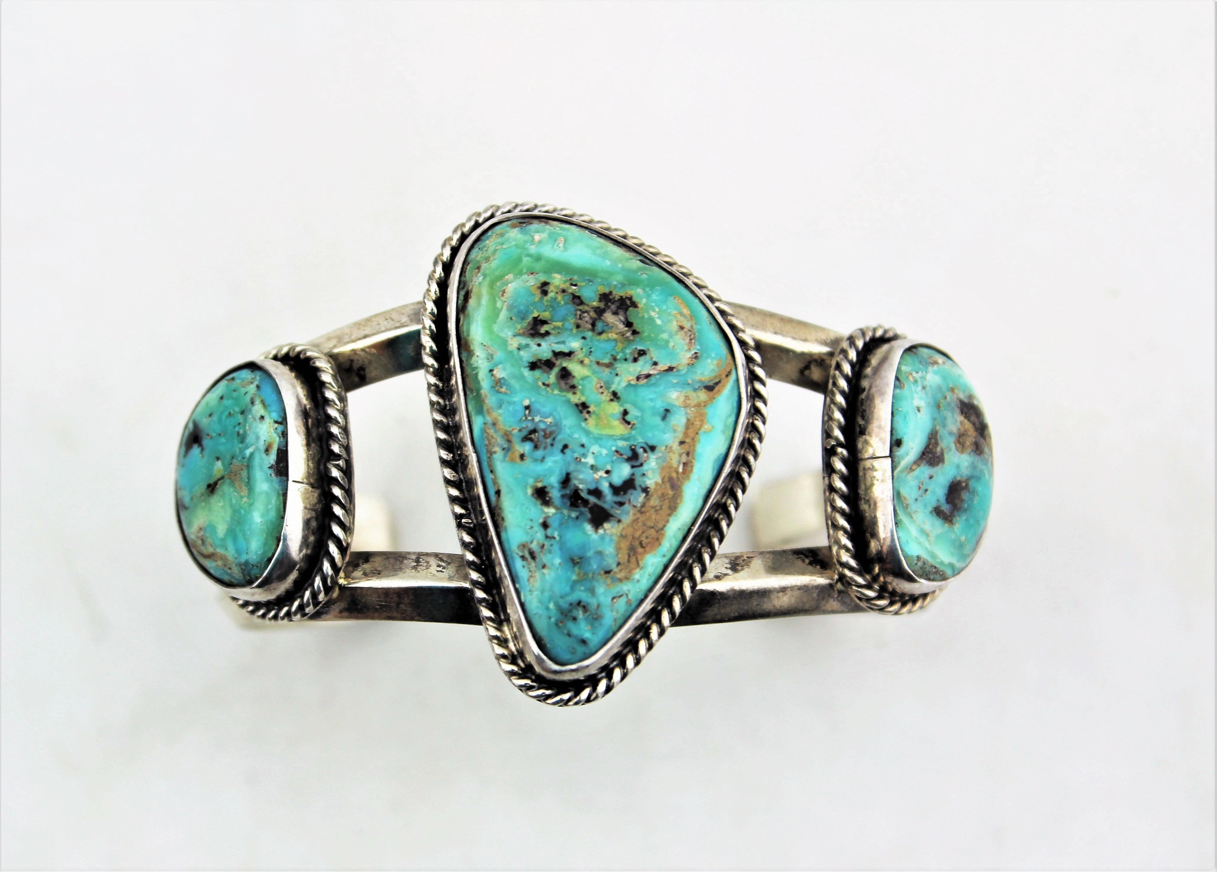 Native American Sterling Silver Turquoise Bracelet