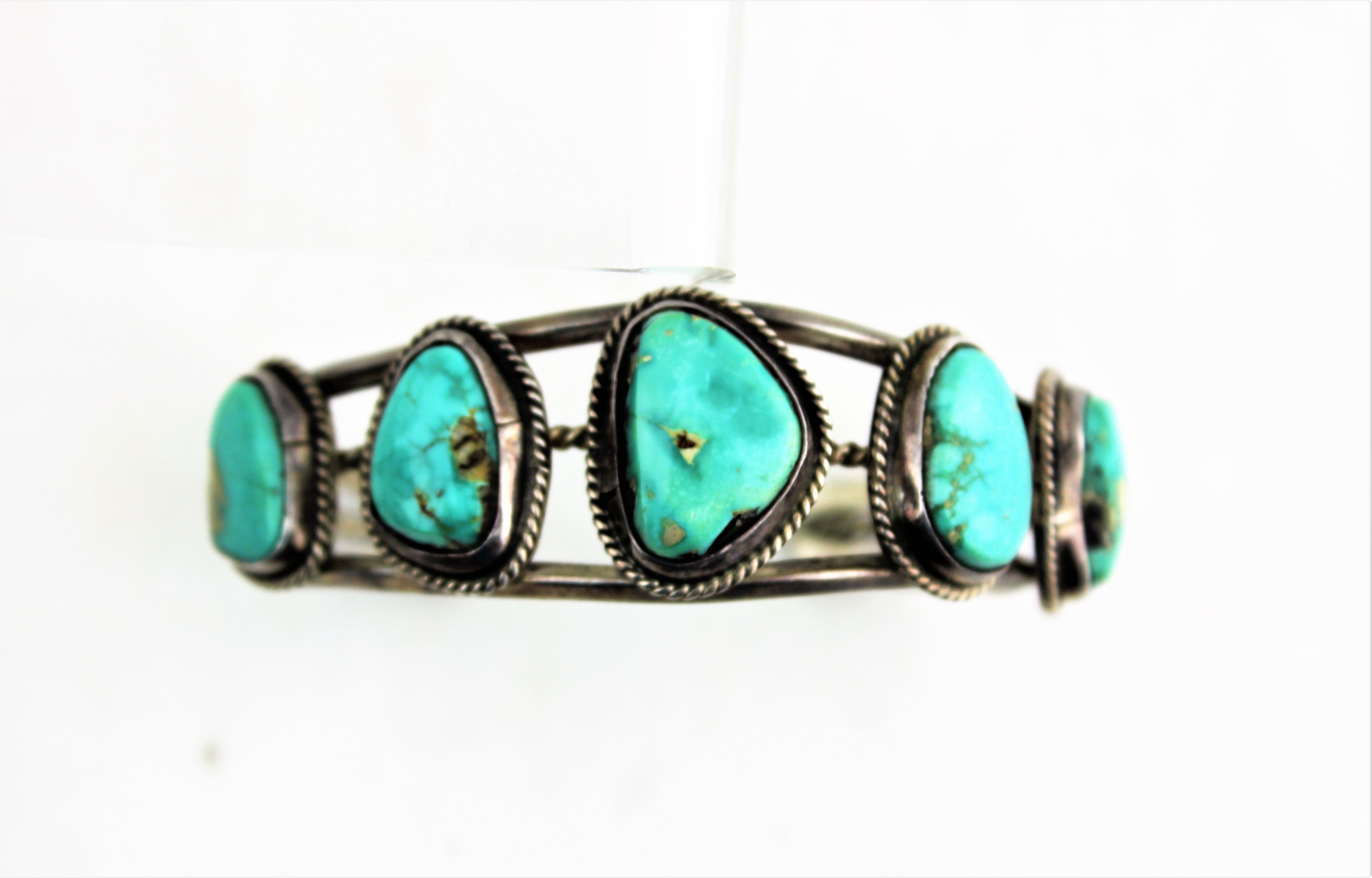 Vintage Native American Sterling Silver Turquoise Bracelet
