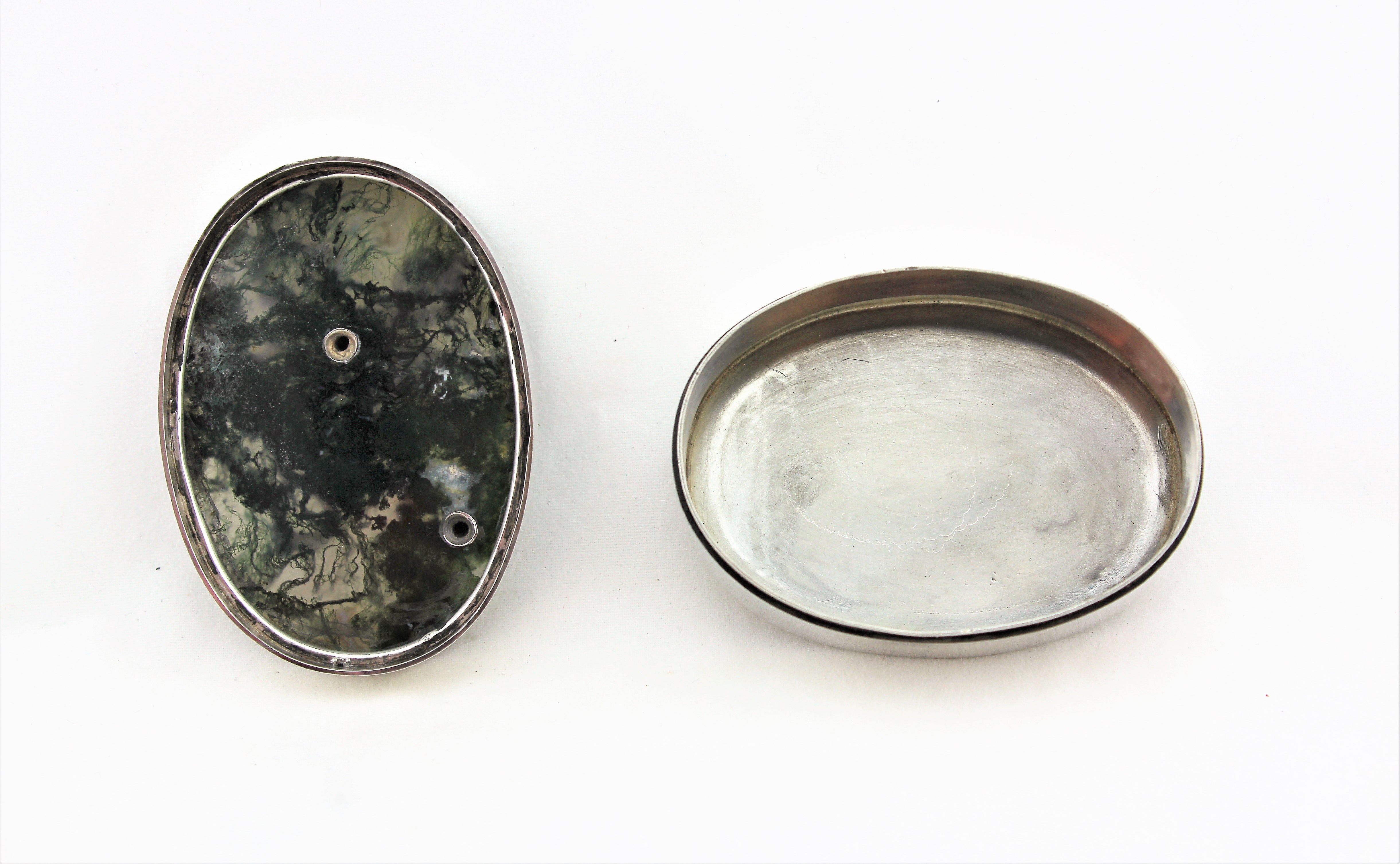 Sterling Silver Mossy Agate Box