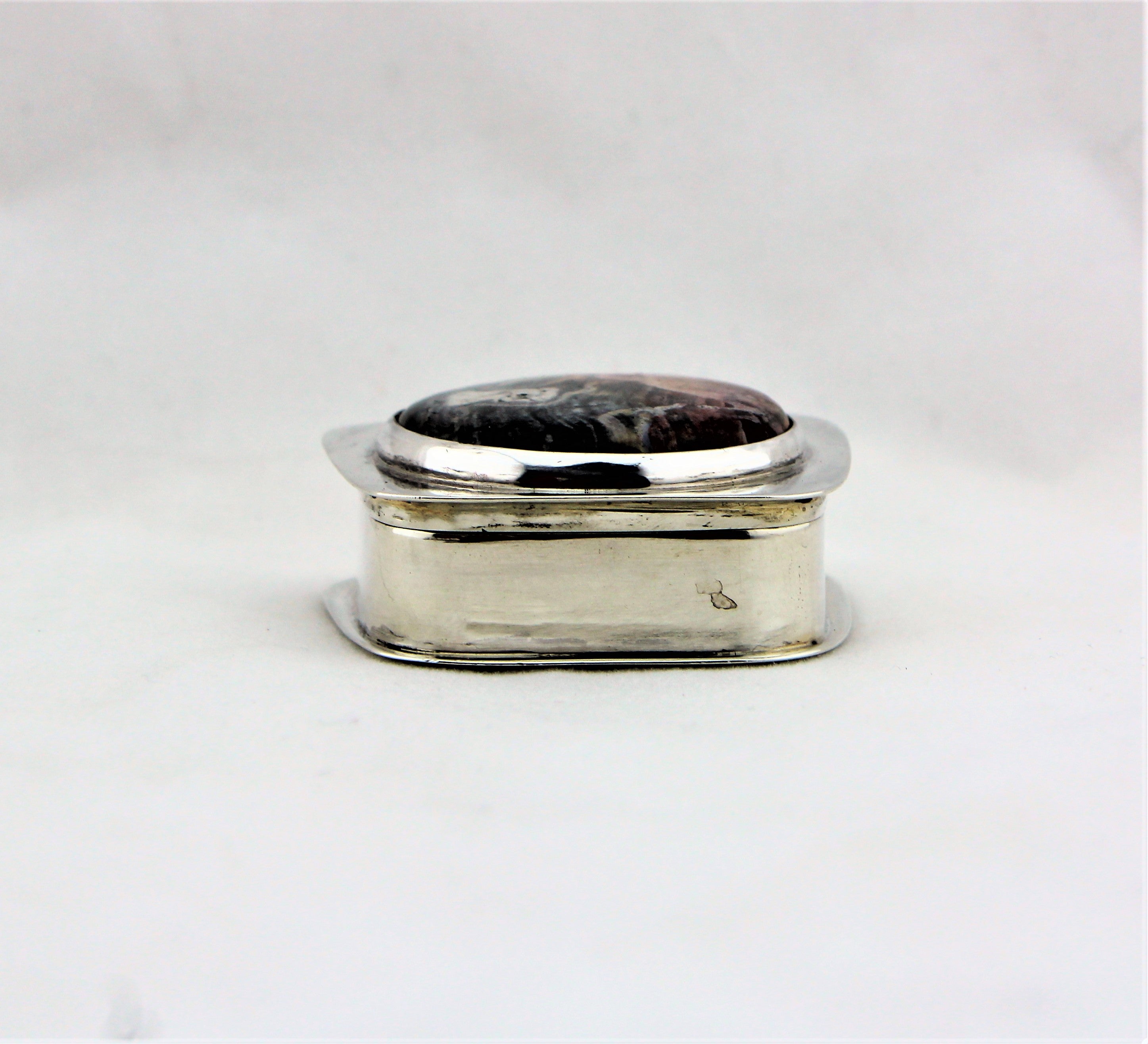 Sterling Silver Pink Agate (?) Box