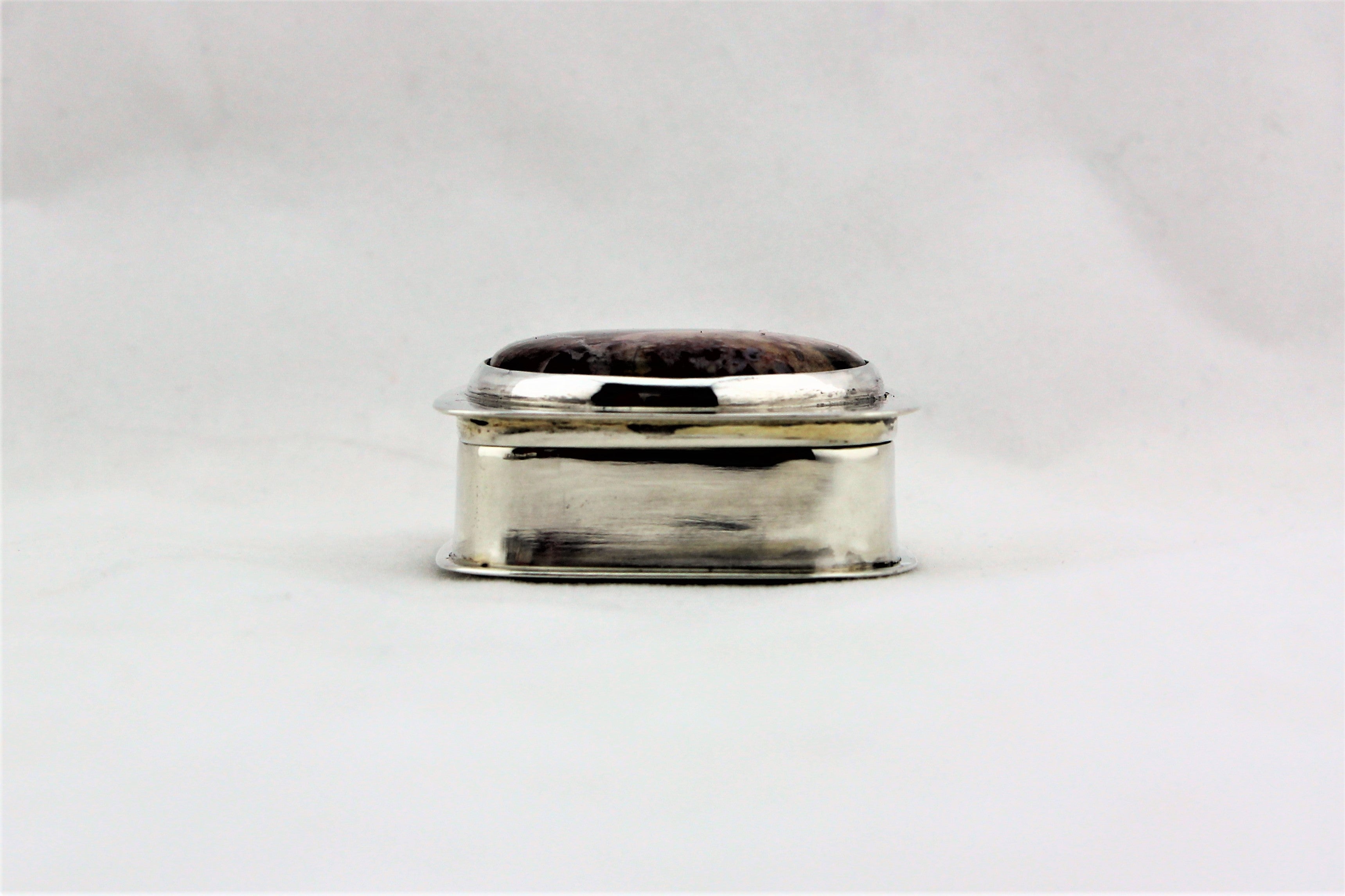 Sterling Silver Pink Agate (?) Box