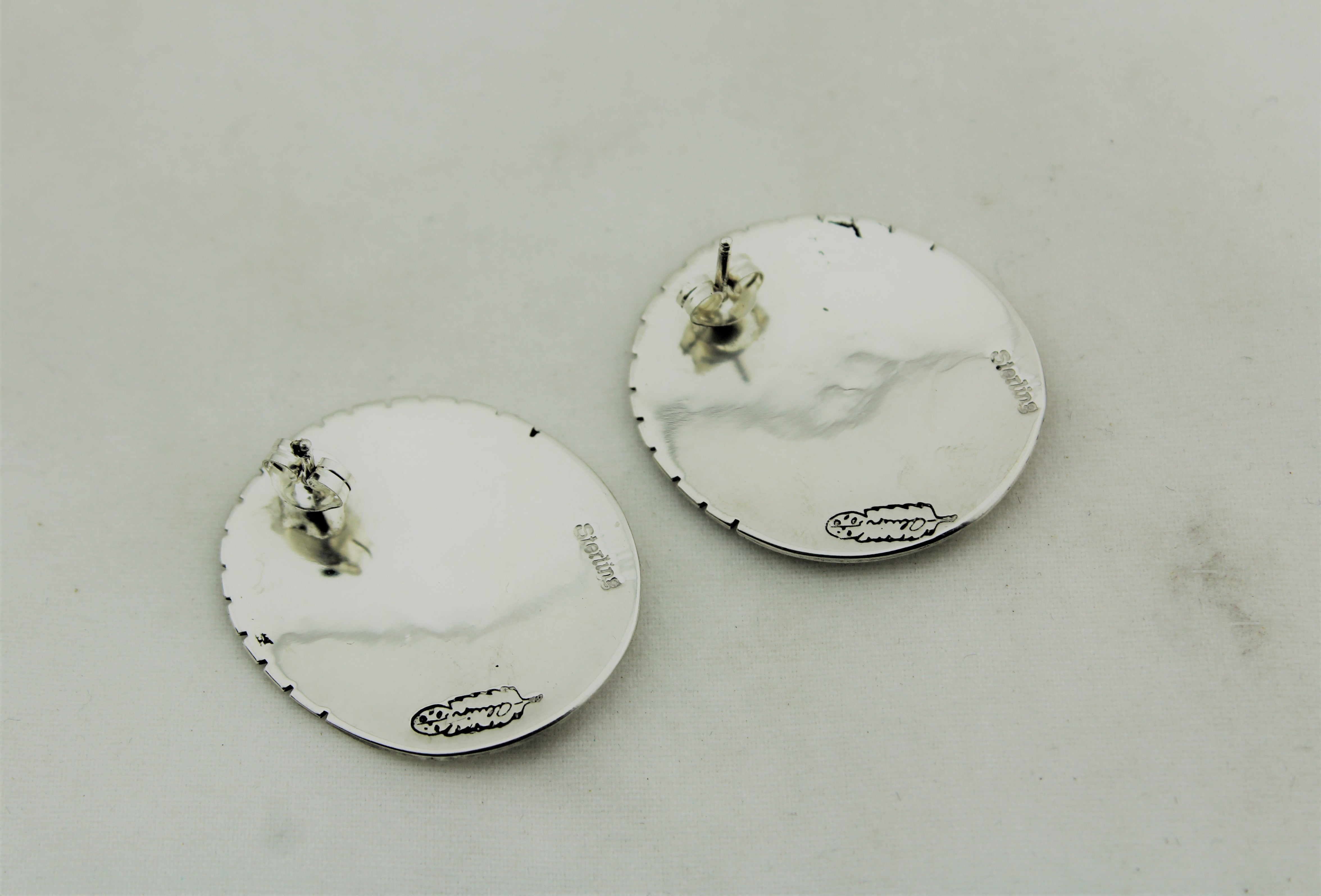 Sterling Silver Horse Overlay Earrings