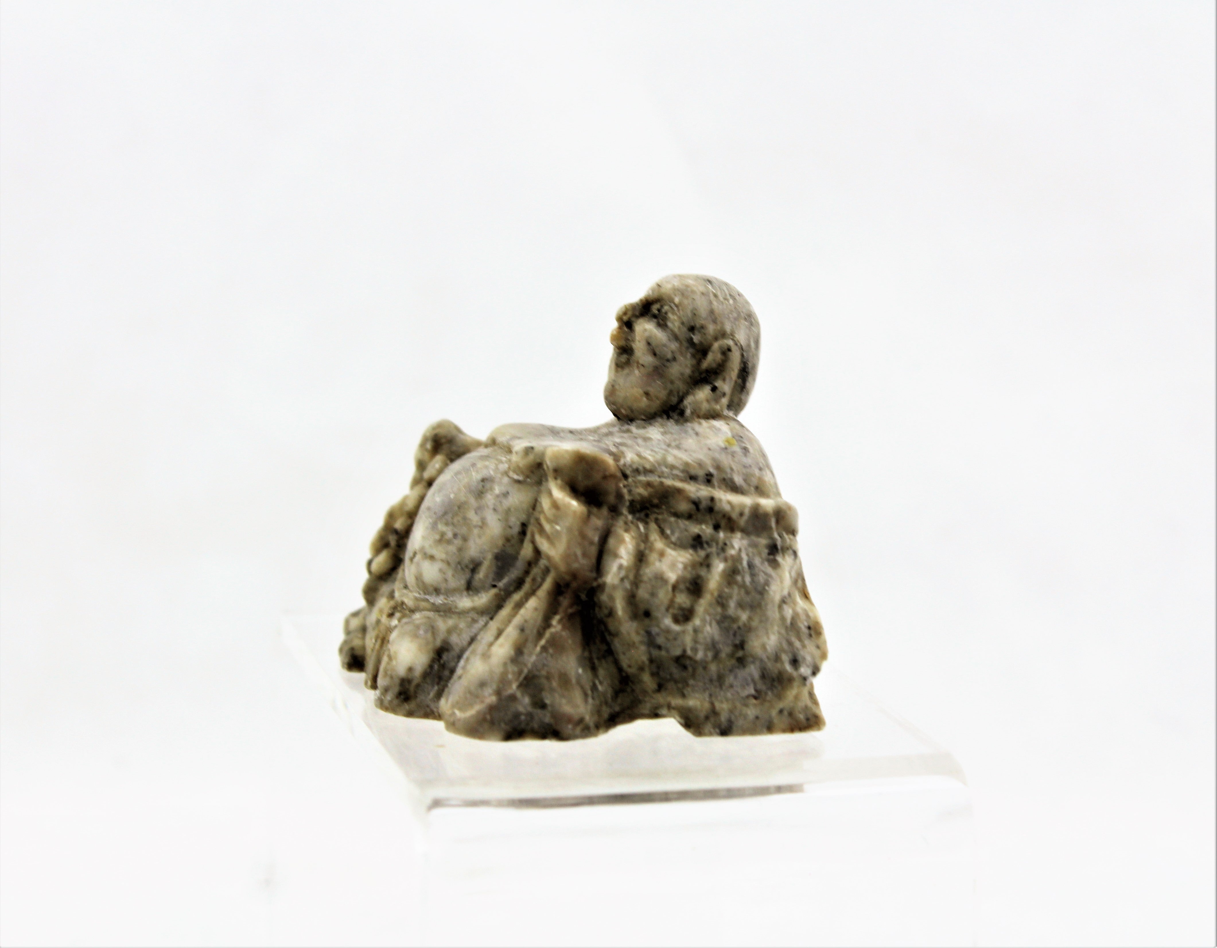 Carved Soapstone Smiling Buddha Figure