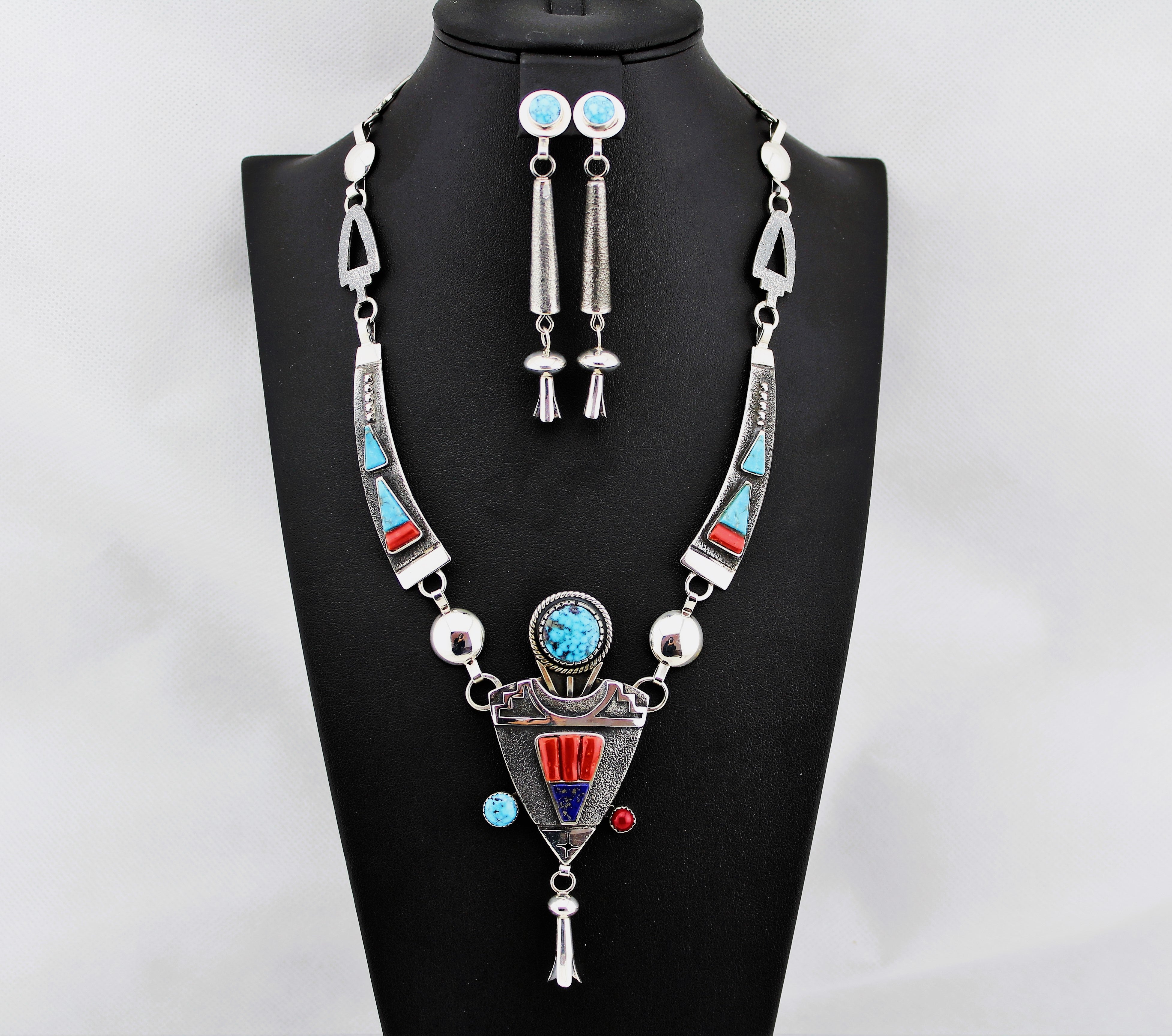 Jack Tom Sterling Necklace and Earrings Set