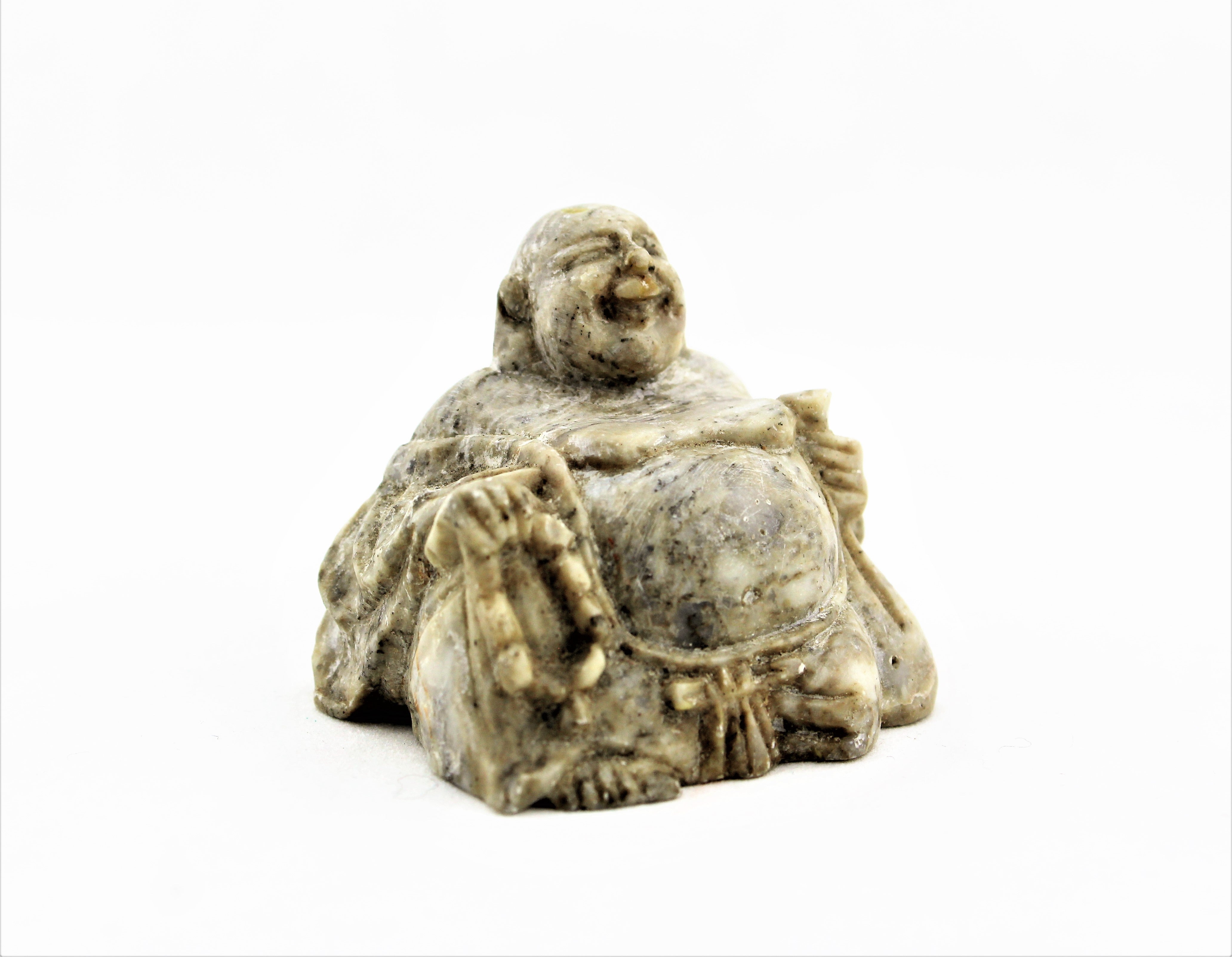 Carved Soapstone Smiling Buddha Figure