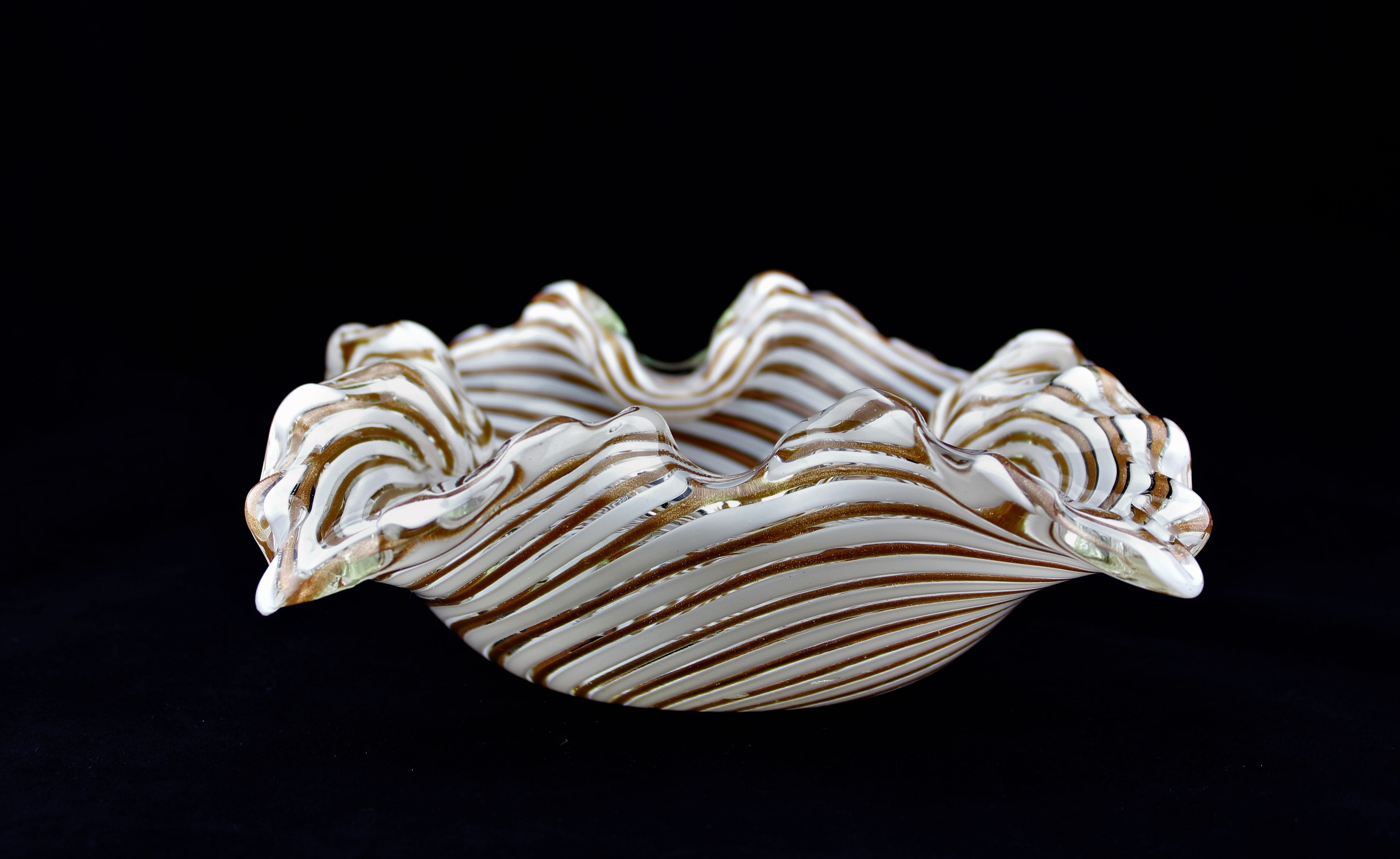 Murano Swirl Art Glass Bowl