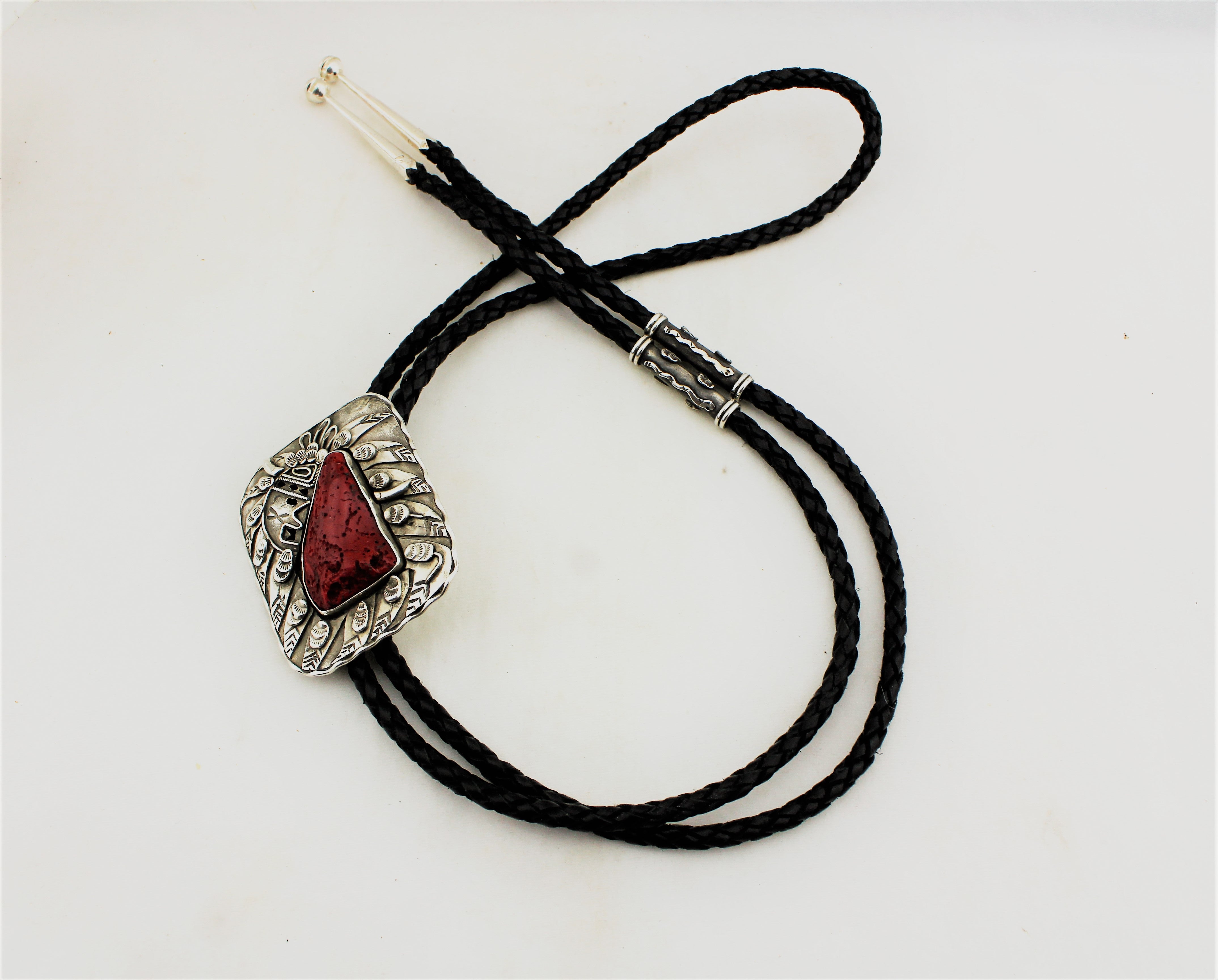 Sam Edsitty Coral Bolo Tie