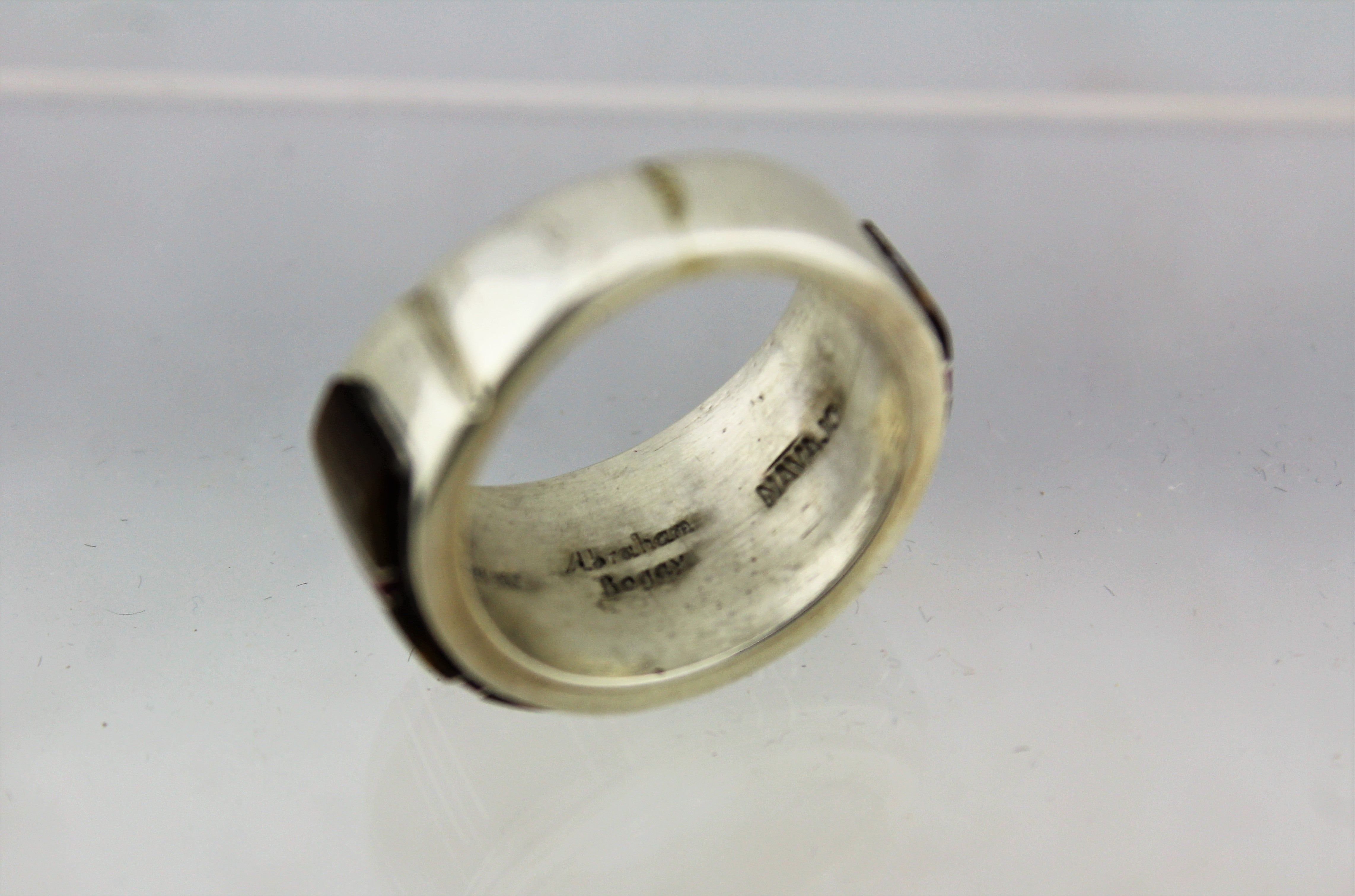 Native American Sterling Silver Channel Inlay Ring