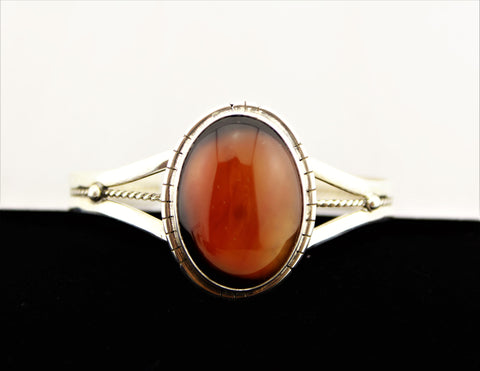 Native American Sterling Silver Carnelian Bracelet