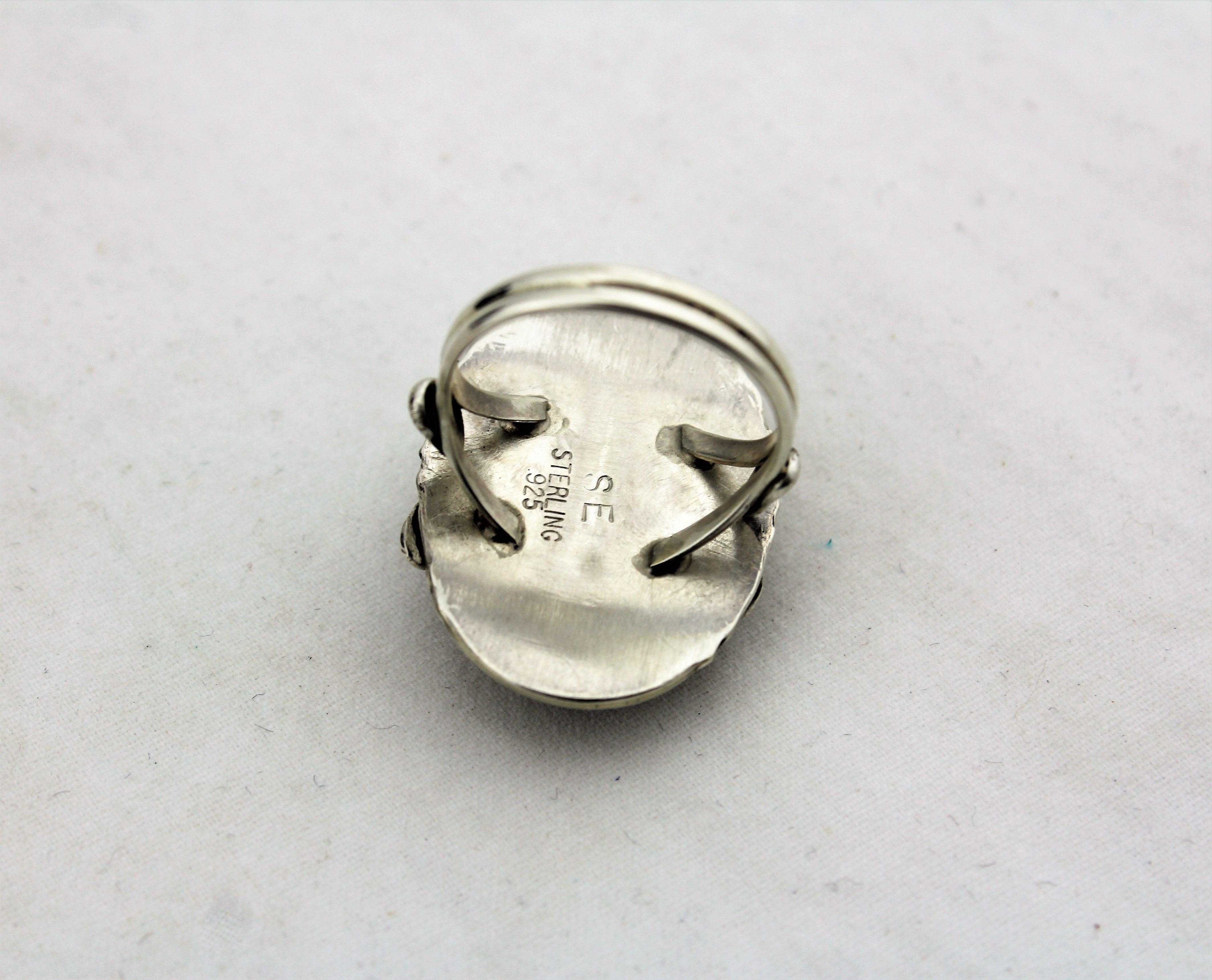 Native American Sterling Silver Lace Agate Ring