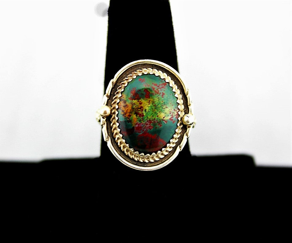 Native American Sterling Silver Bloodstone Ring