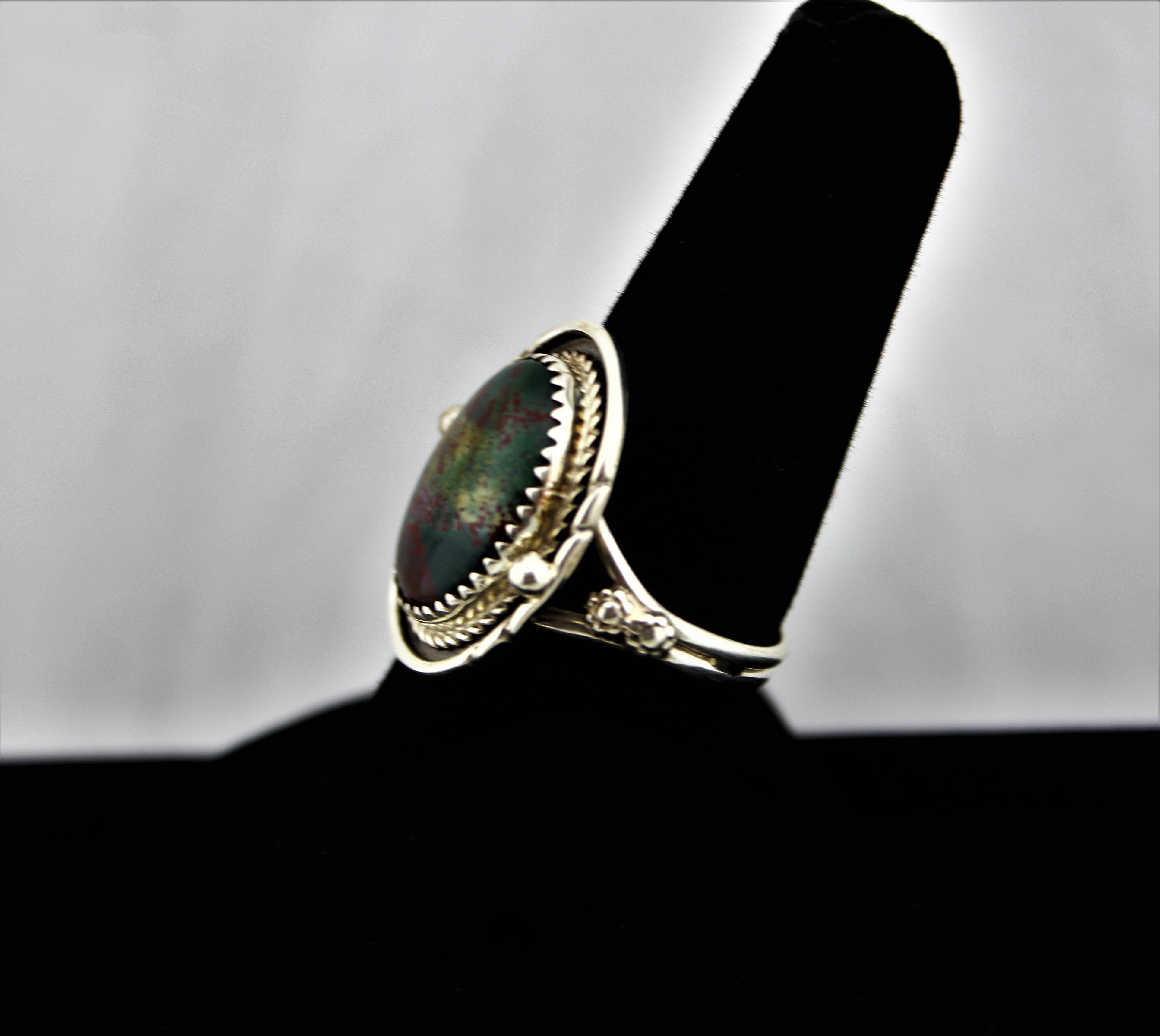 Native American Sterling Silver Bloodstone Ring