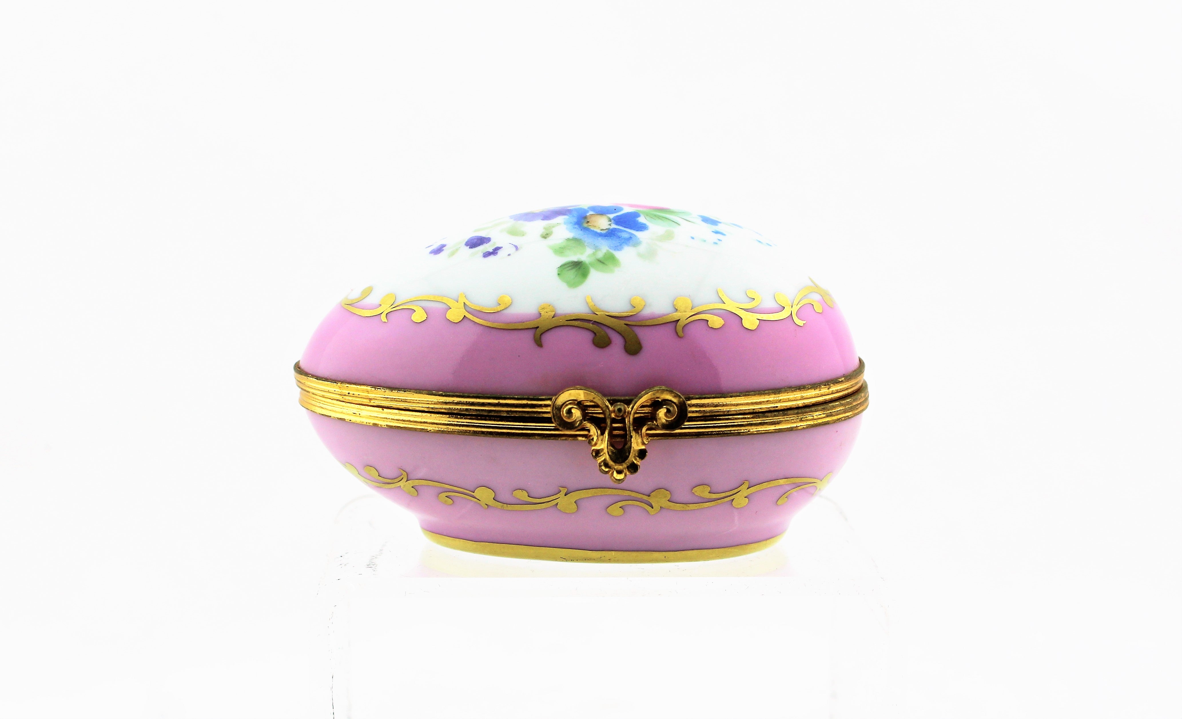 Limoges Pink Floral Trinket Box