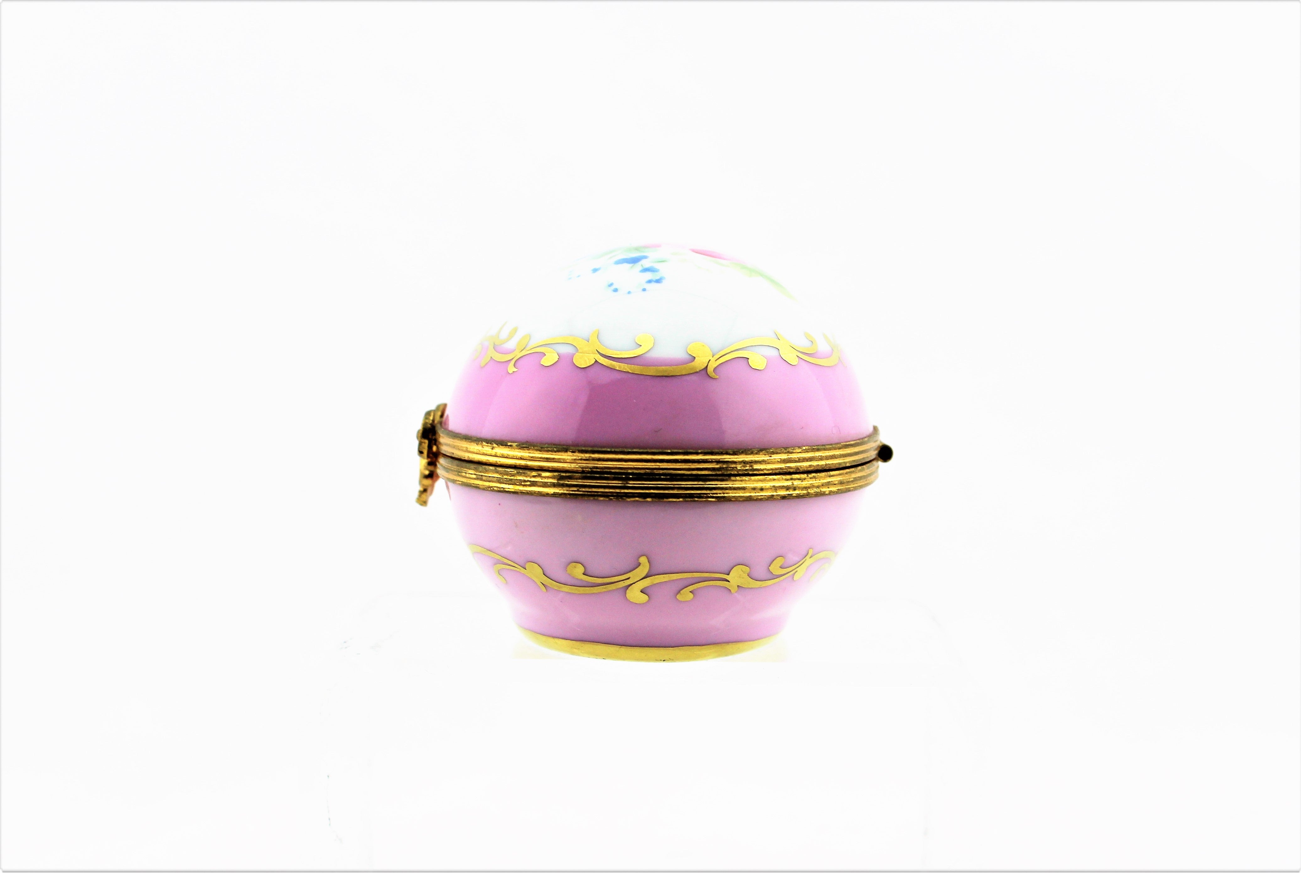 Limoges Pink Floral Trinket Box