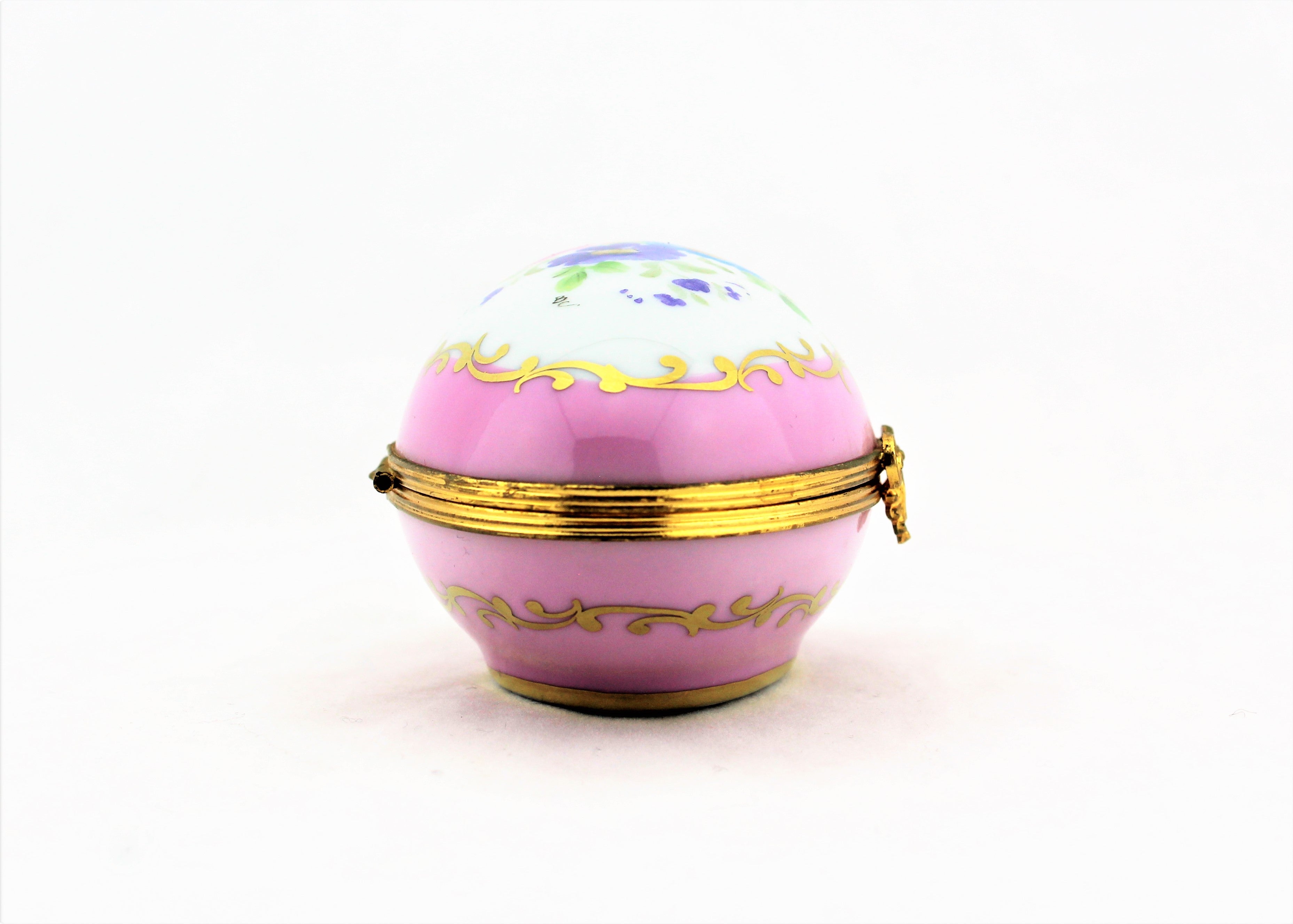 Limoges Pink Floral Trinket Box