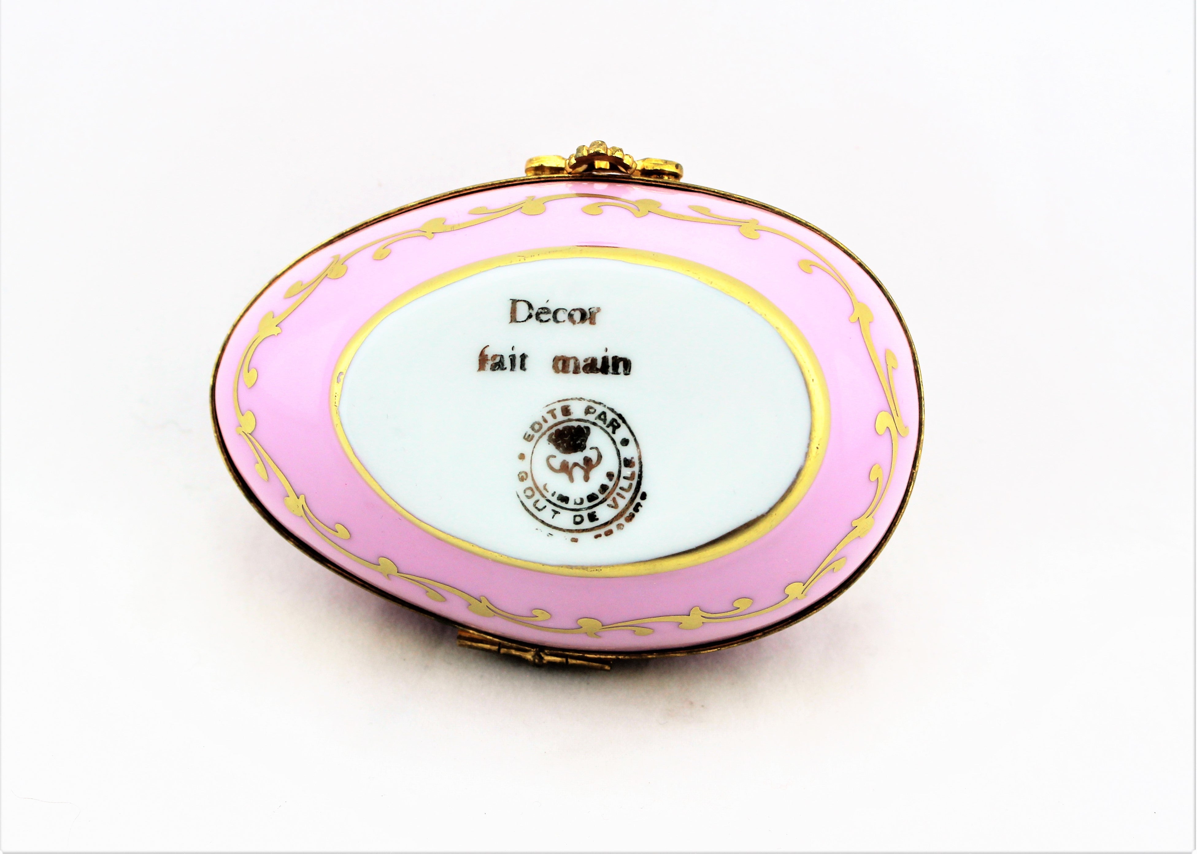 Limoges Pink Floral Trinket Box