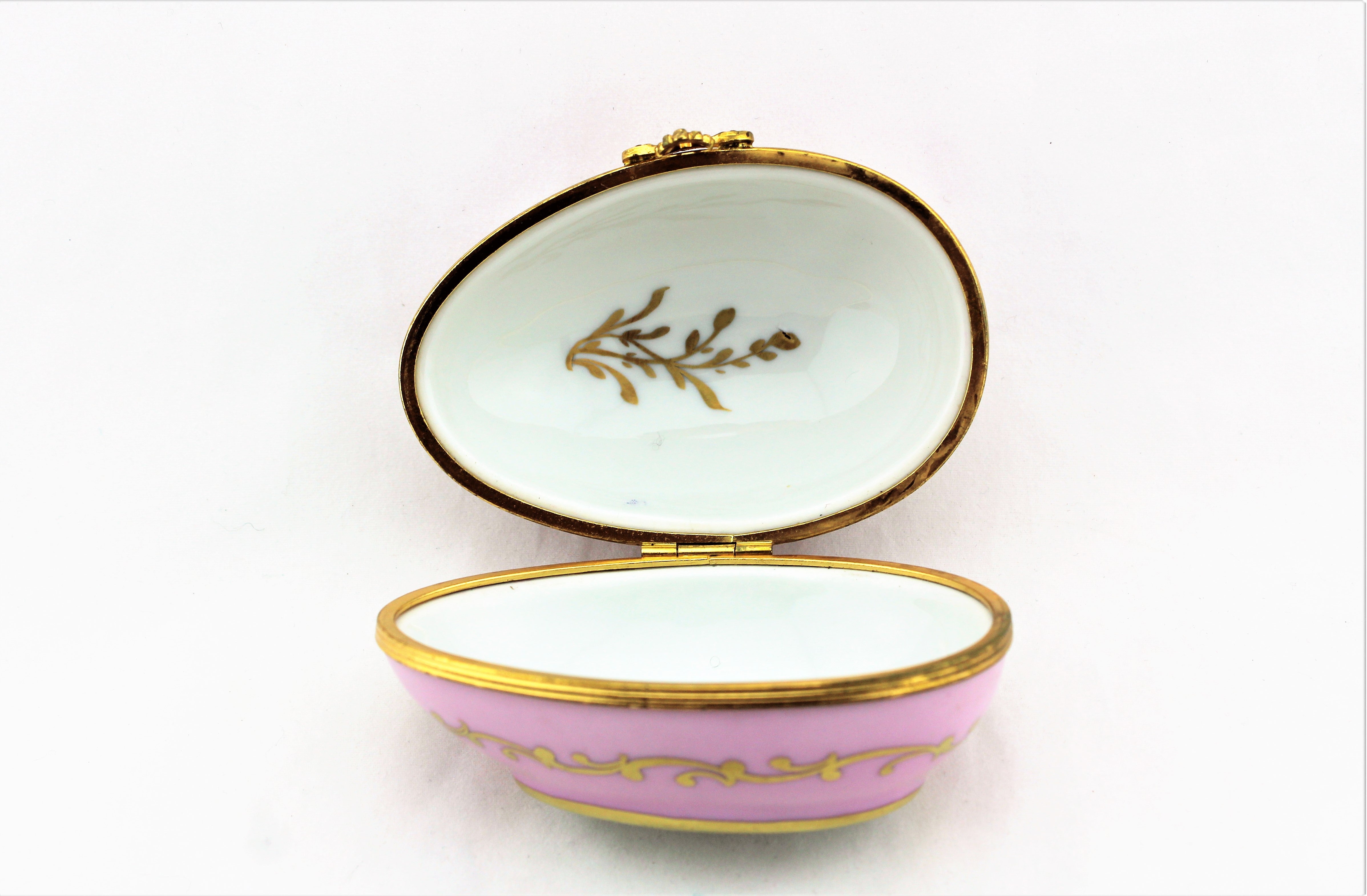 Limoges Pink Floral Trinket Box