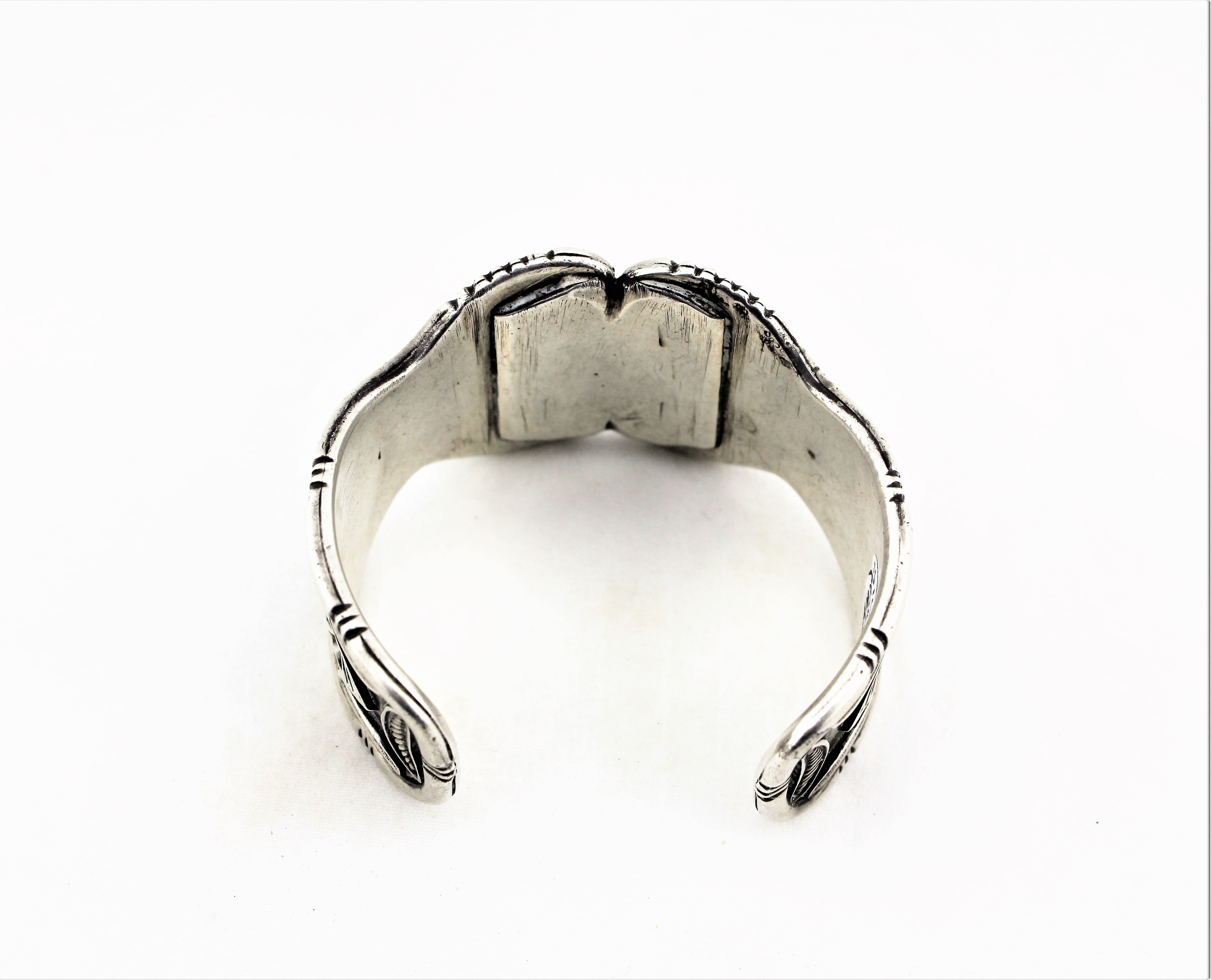 Sterling Silver and Petrified Wood Cuff