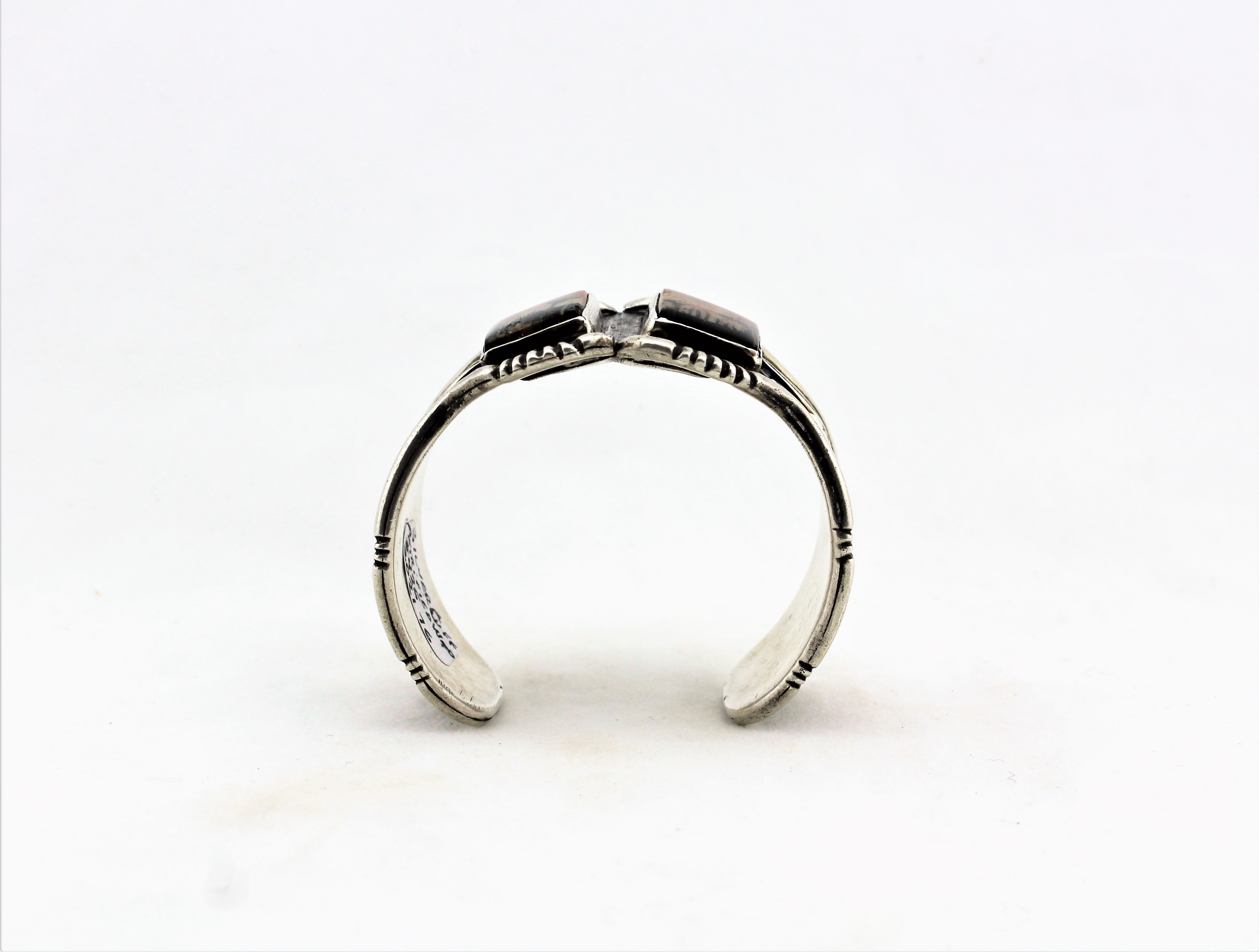 Sterling Silver and Petrified Wood Cuff