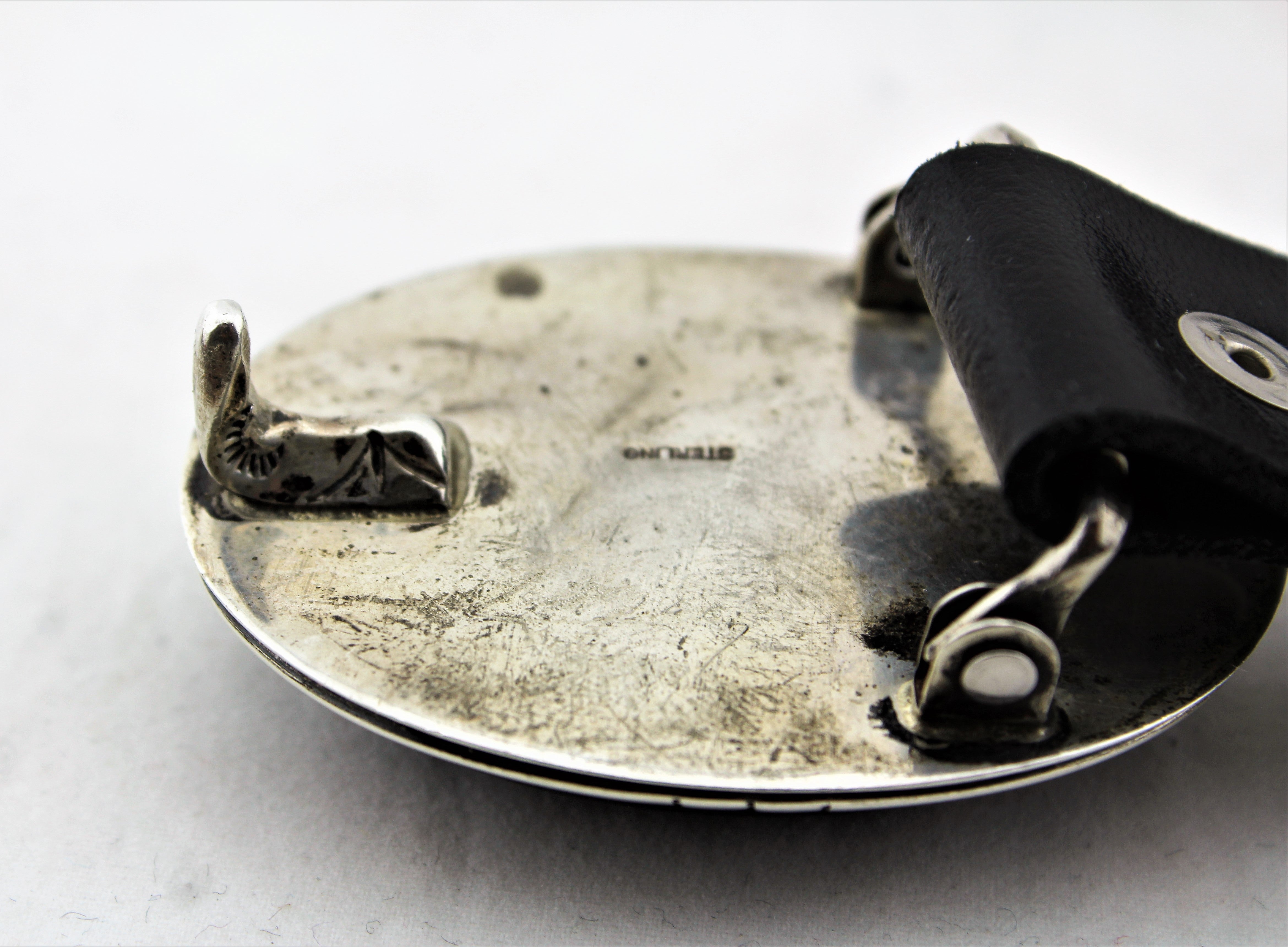 Navajo Sterling Silver and Onyx Concho Belt