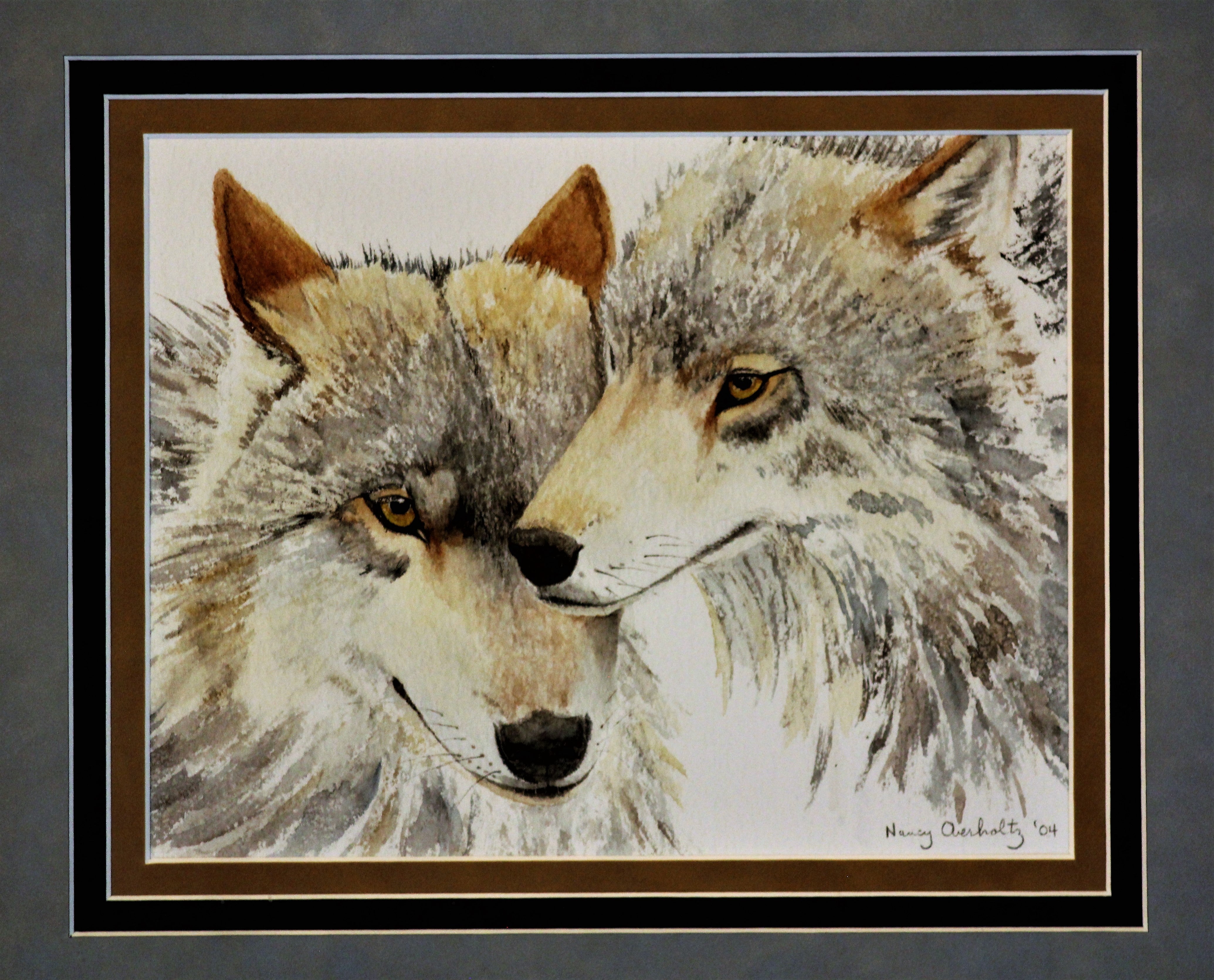 Wolf Watercolor by Nancy Overholtz