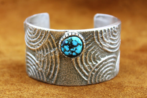 Merlin James Tufa Cast Sterling Turquoise Bracelet