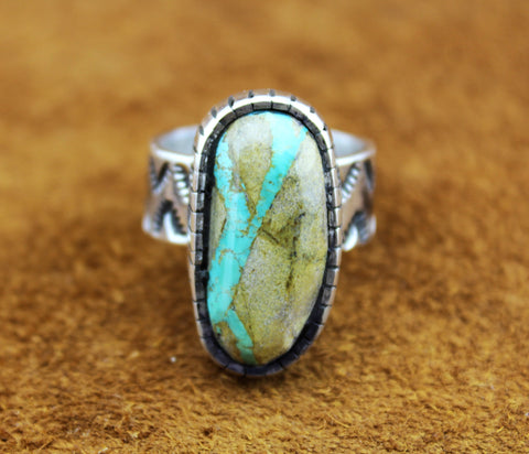 Merlin James Sterling silver Ribbon Turquoise Ring